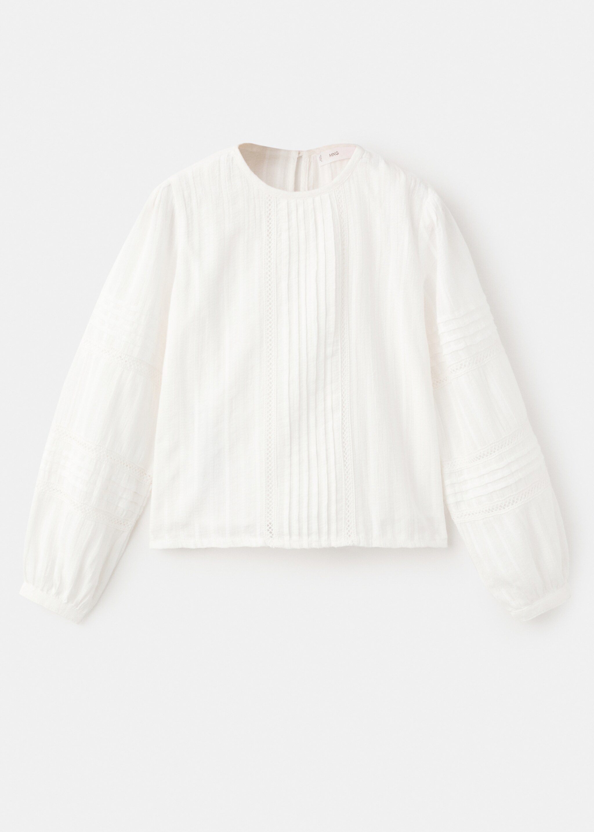 Embroidered cotton blouse - Article without model, Off White. Ref: 27051170-00.