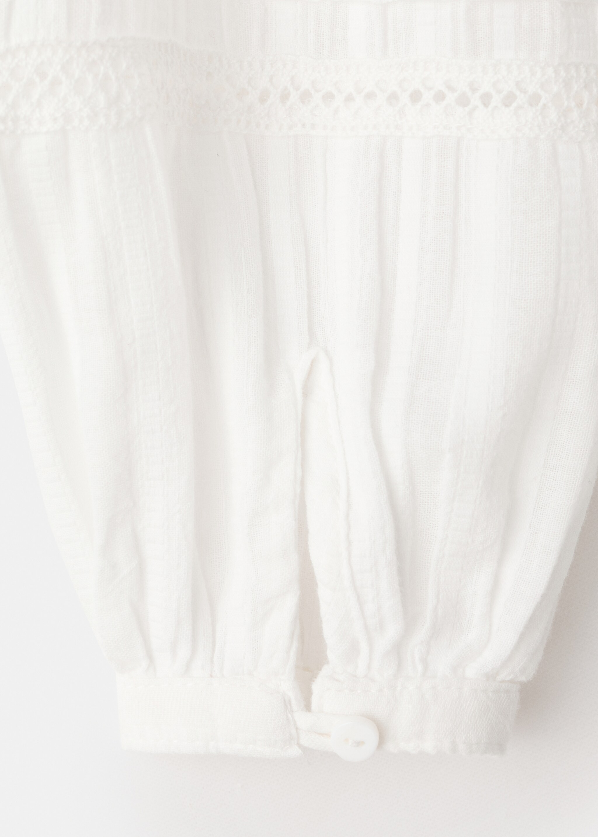 Embroidered cotton blouse - Details of the article 0, Off White. Ref: 27051170-00.