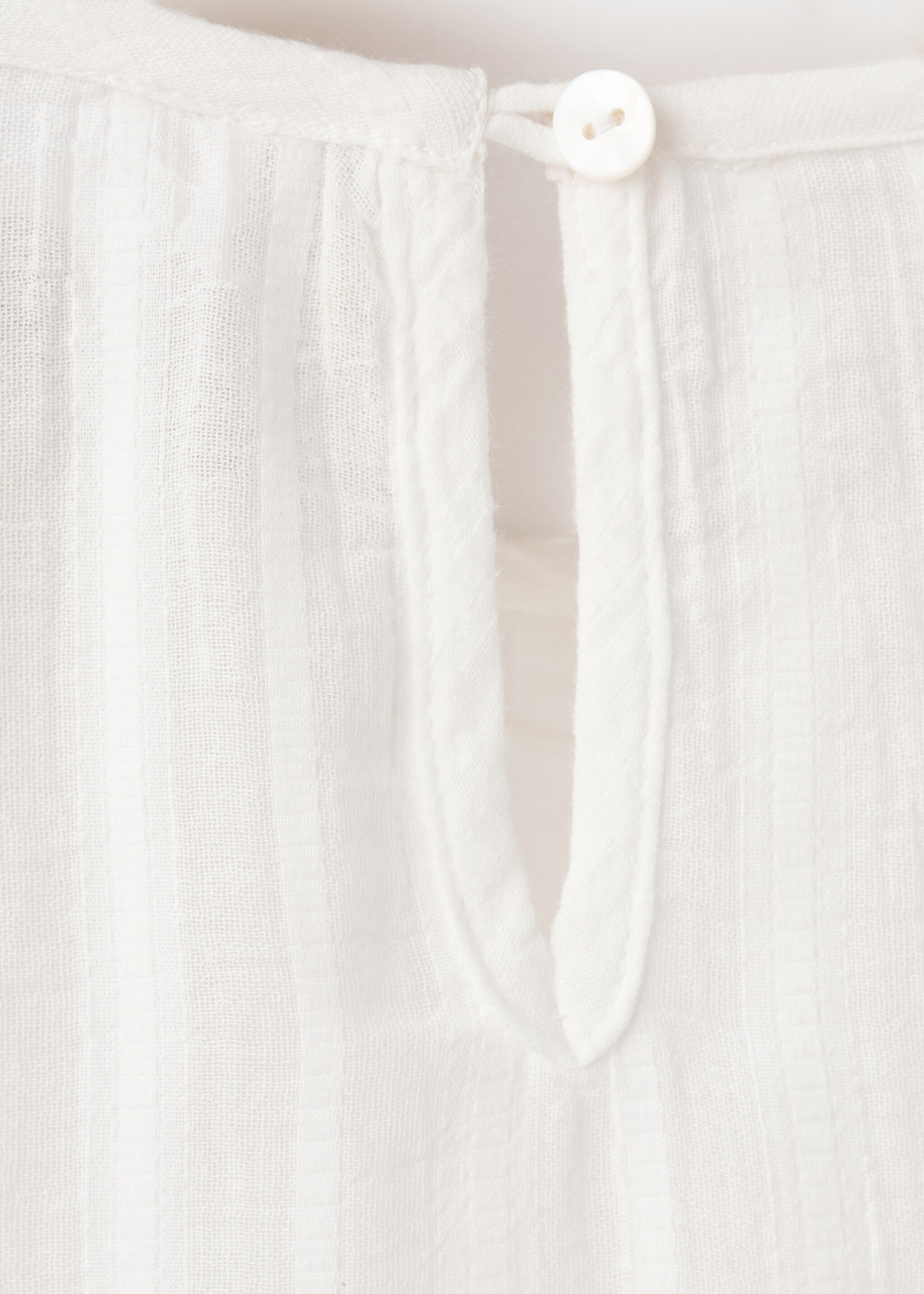 Embroidered cotton blouse - Details of the article 8, Off White. Ref: 27051170-00.