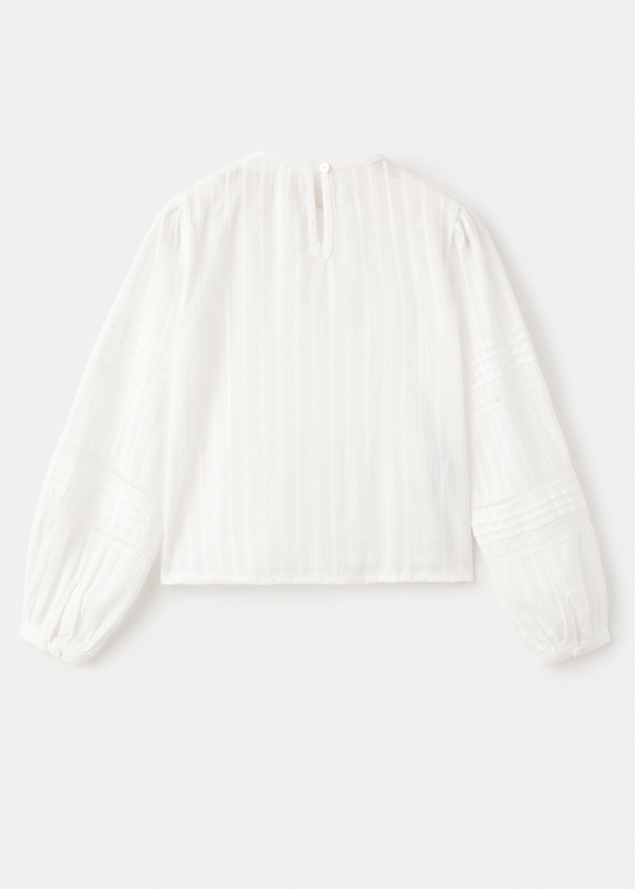 Embroidered cotton blouse - Reverse of the article, Off White. Ref: 27051170-00.