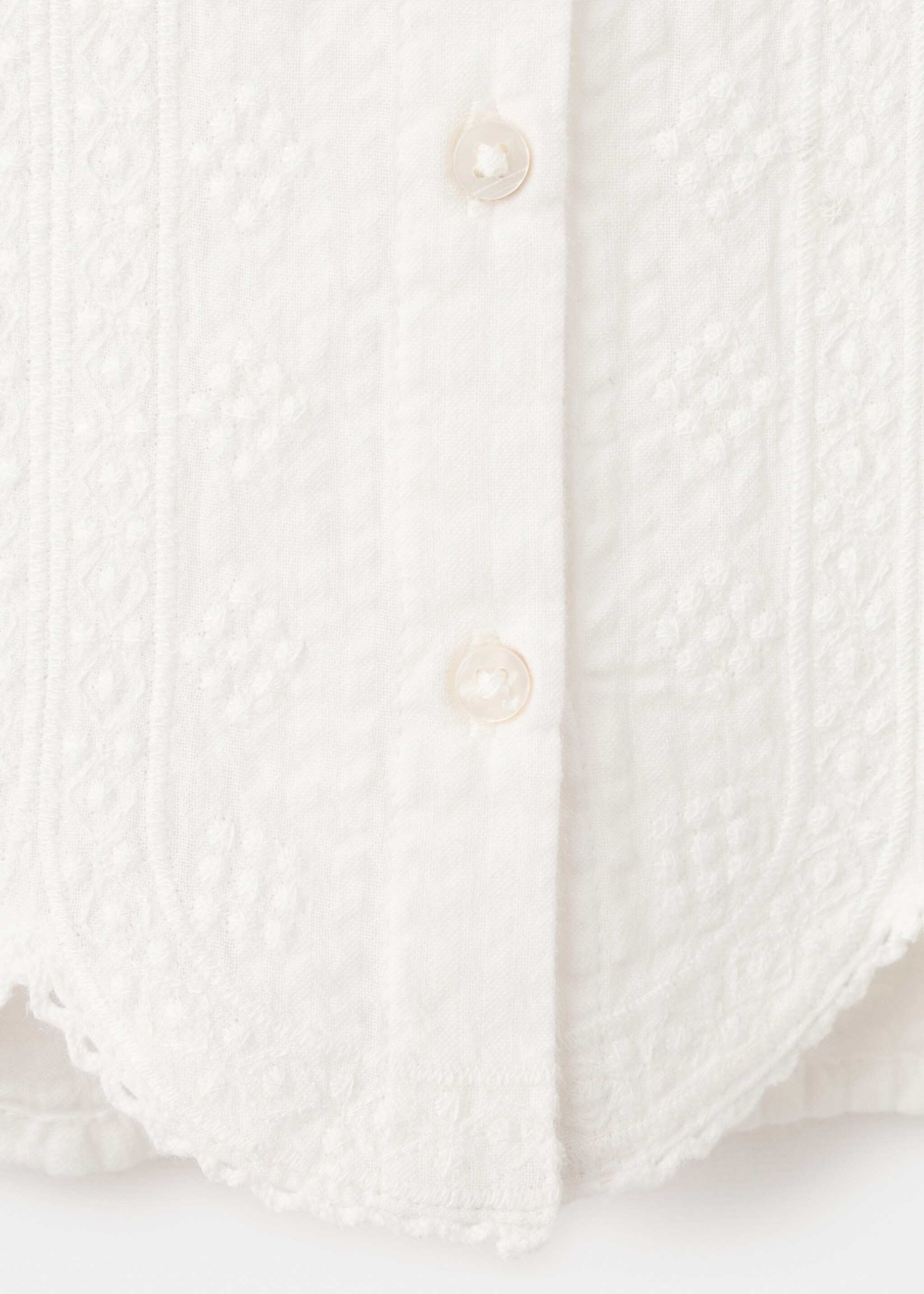 Embroidered cotton blouse - Details of the article 0, White. Ref: 27051171-00.
