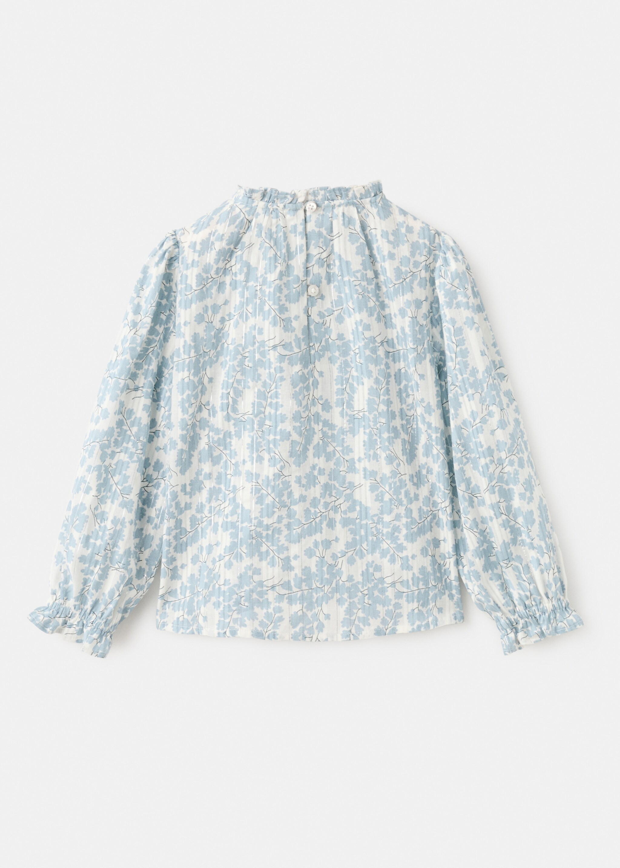 Bluse mit Blumenmuster - Rückseite des Artikels, Weiß. Ref: 27051172-00.