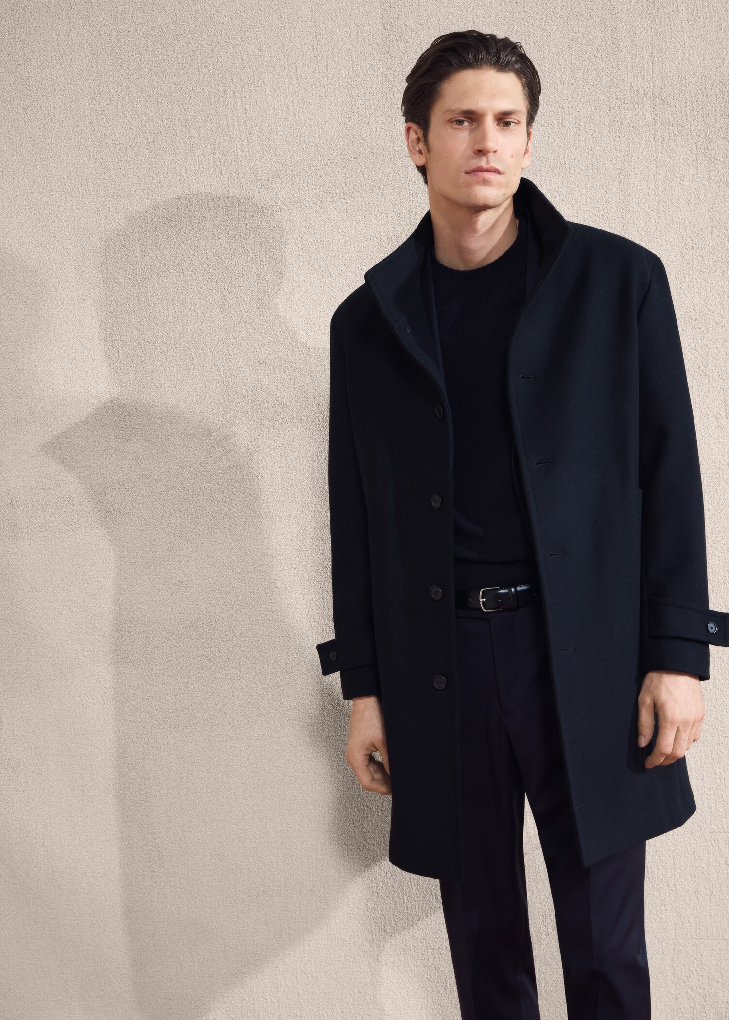Wool funnel neck coat - Medium plane