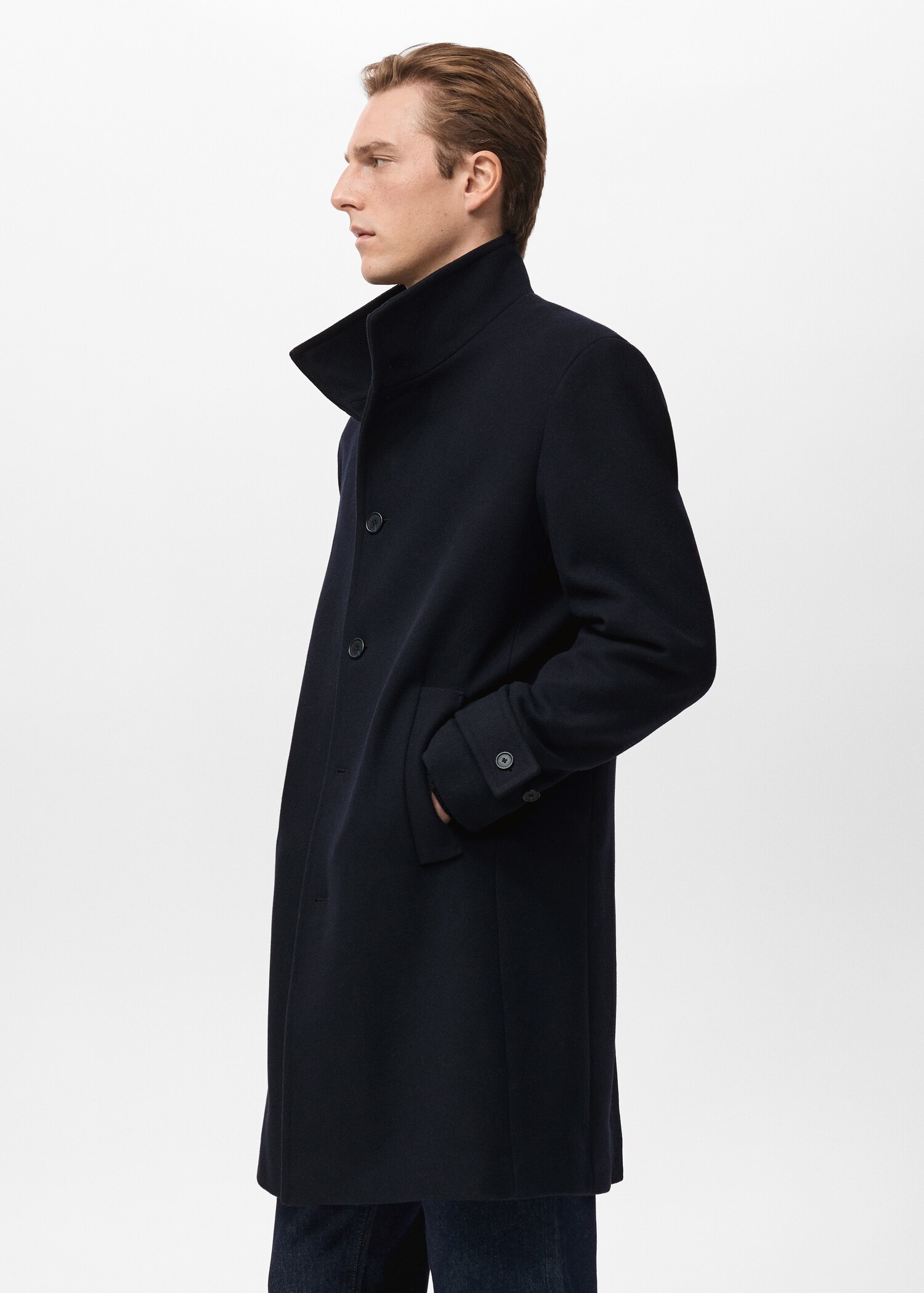 Wool funnel neck coat - Details of the article 2