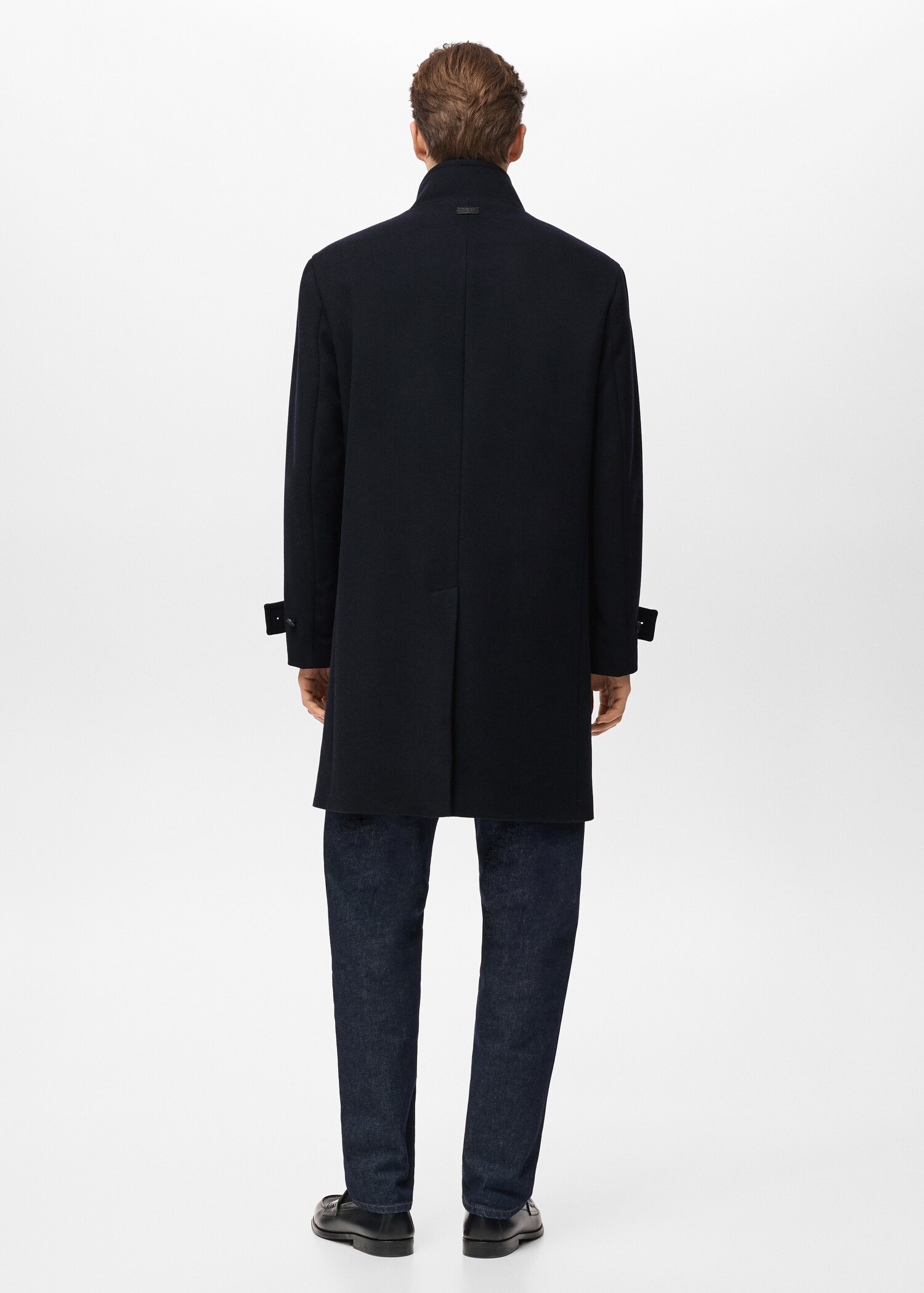 Wool funnel neck coat - Reverse of the article
