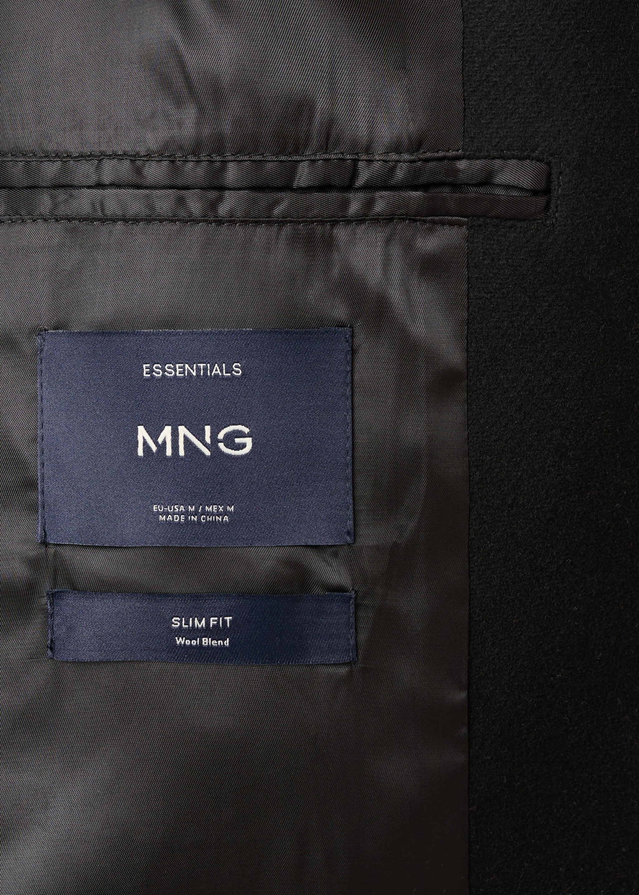 Wool funnel neck coat - Details of the article 0, Black. Ref: 27051174-00.