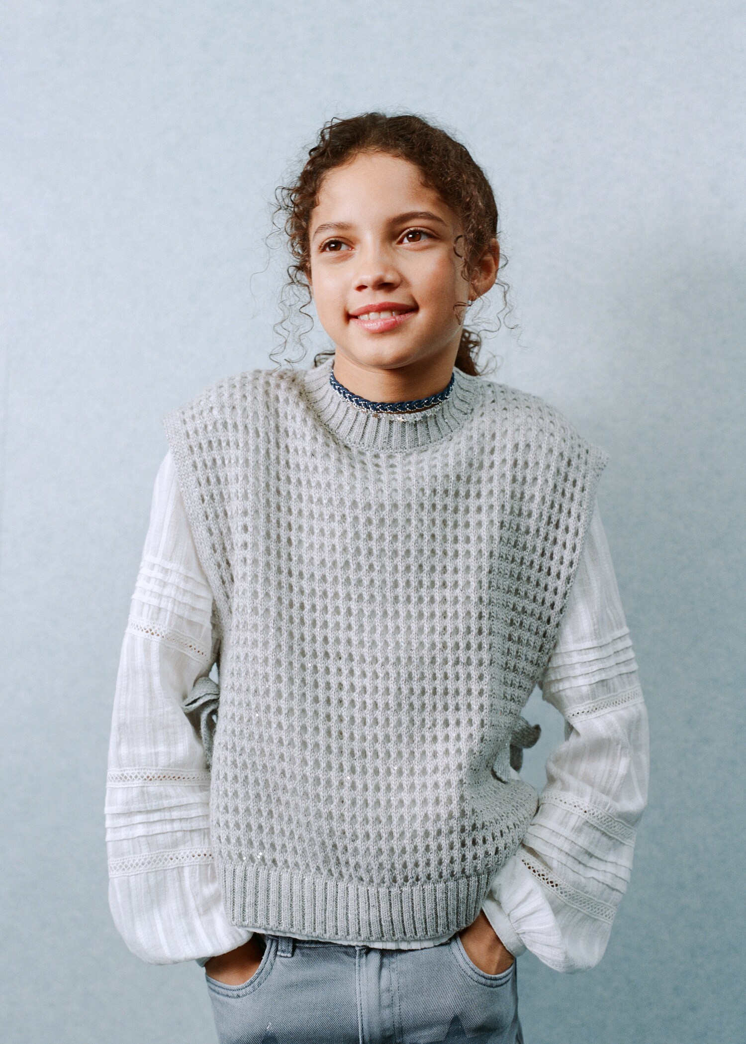 Lurex sequin gilet - Medium plane