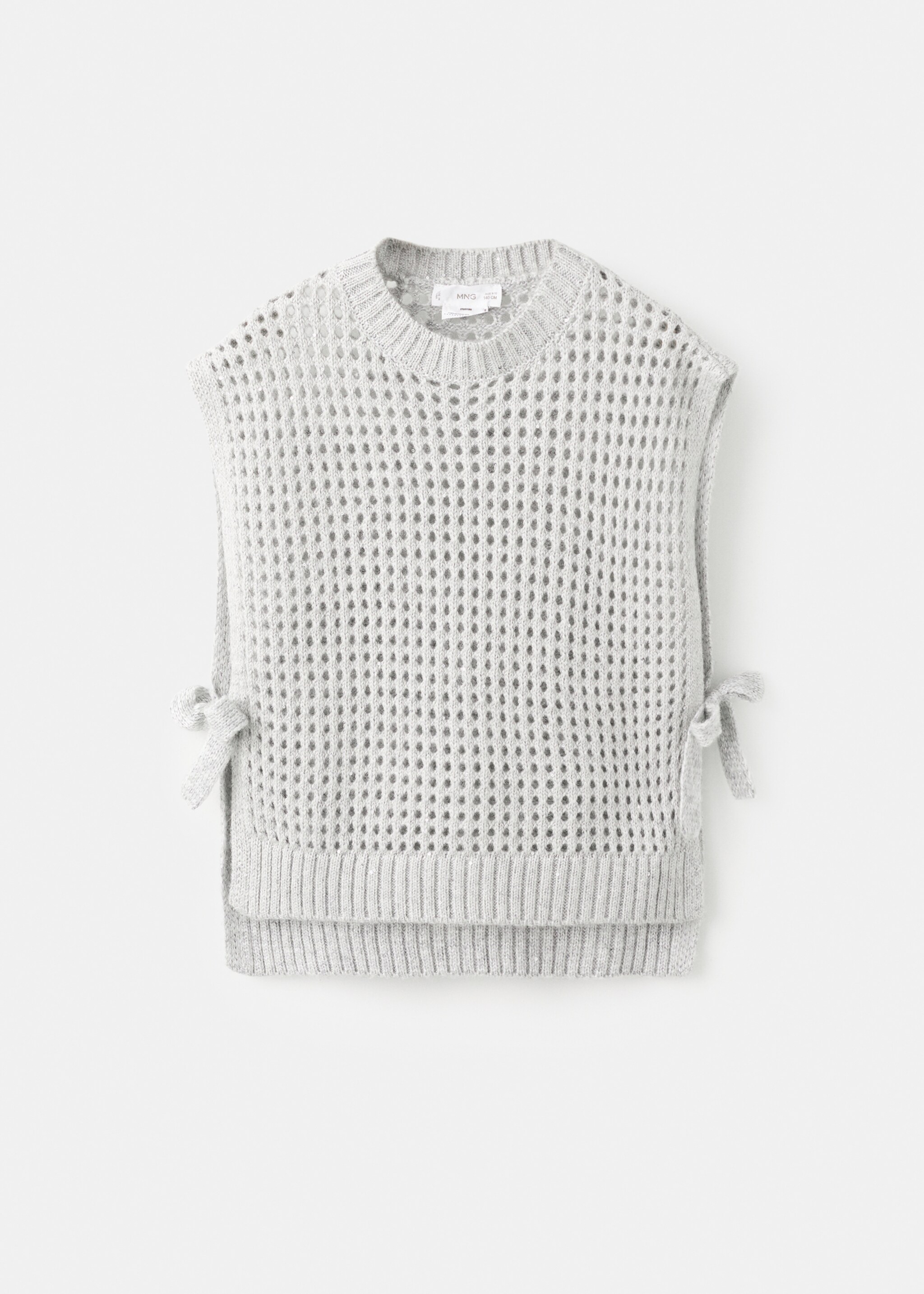 Lurex sequin gilet - Article without model, Light/Pastel Grey. Ref: 27051180-00.