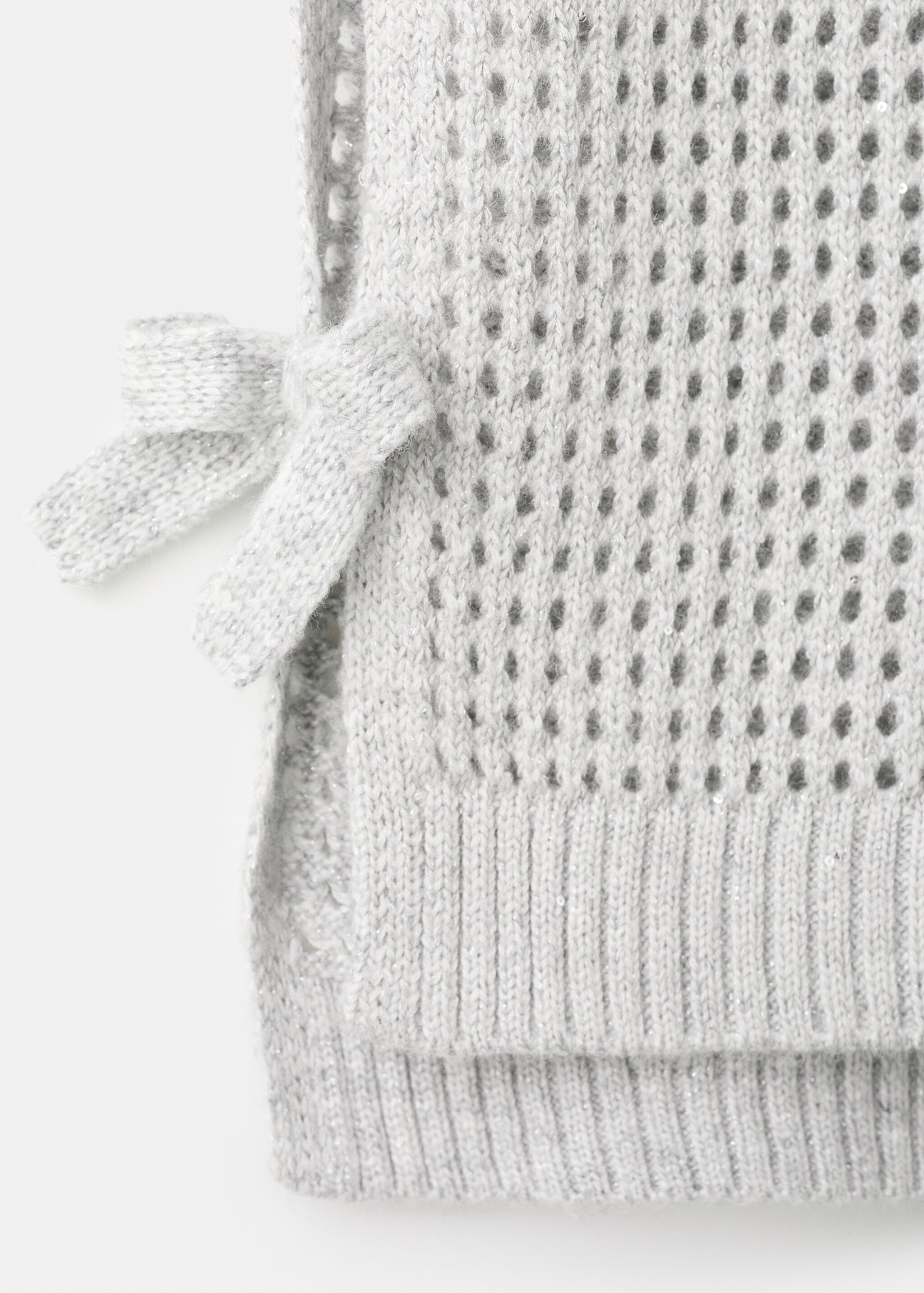 Lurex sequin gilet - Details of the article 8, Light/Pastel Grey. Ref: 27051180-00.