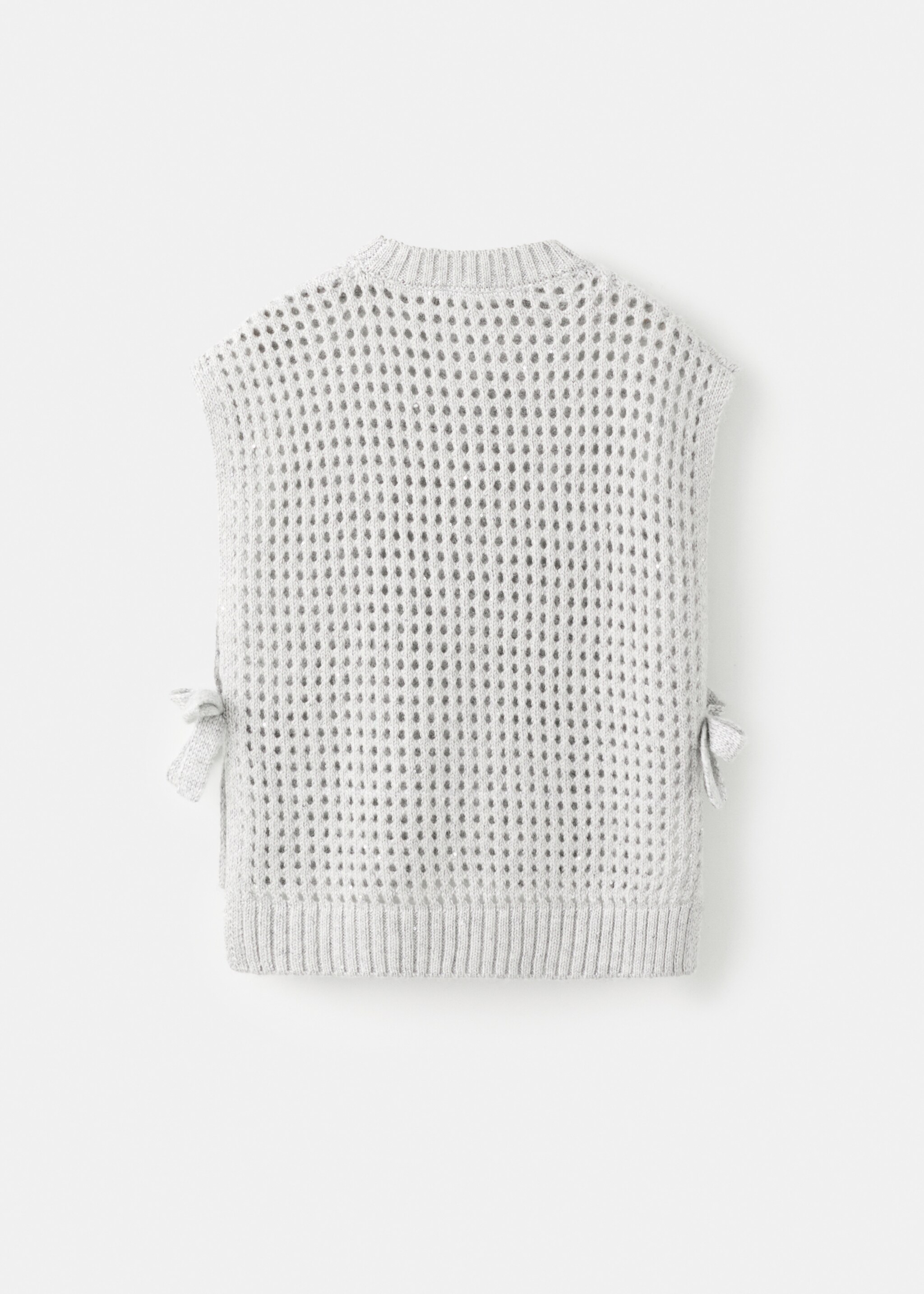 Lurex sequin gilet - Reverse of the article, Light/Pastel Grey. Ref: 27051180-00.