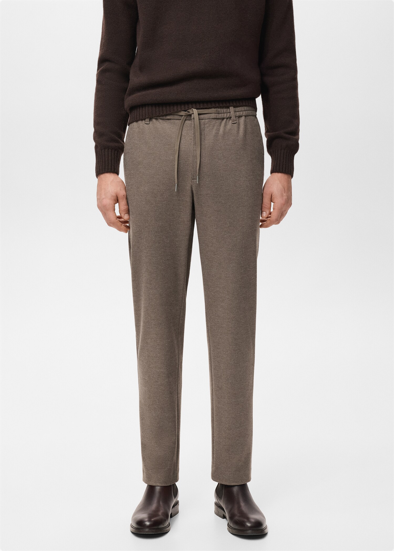 Slim-fit flannel trousers - Medium plane