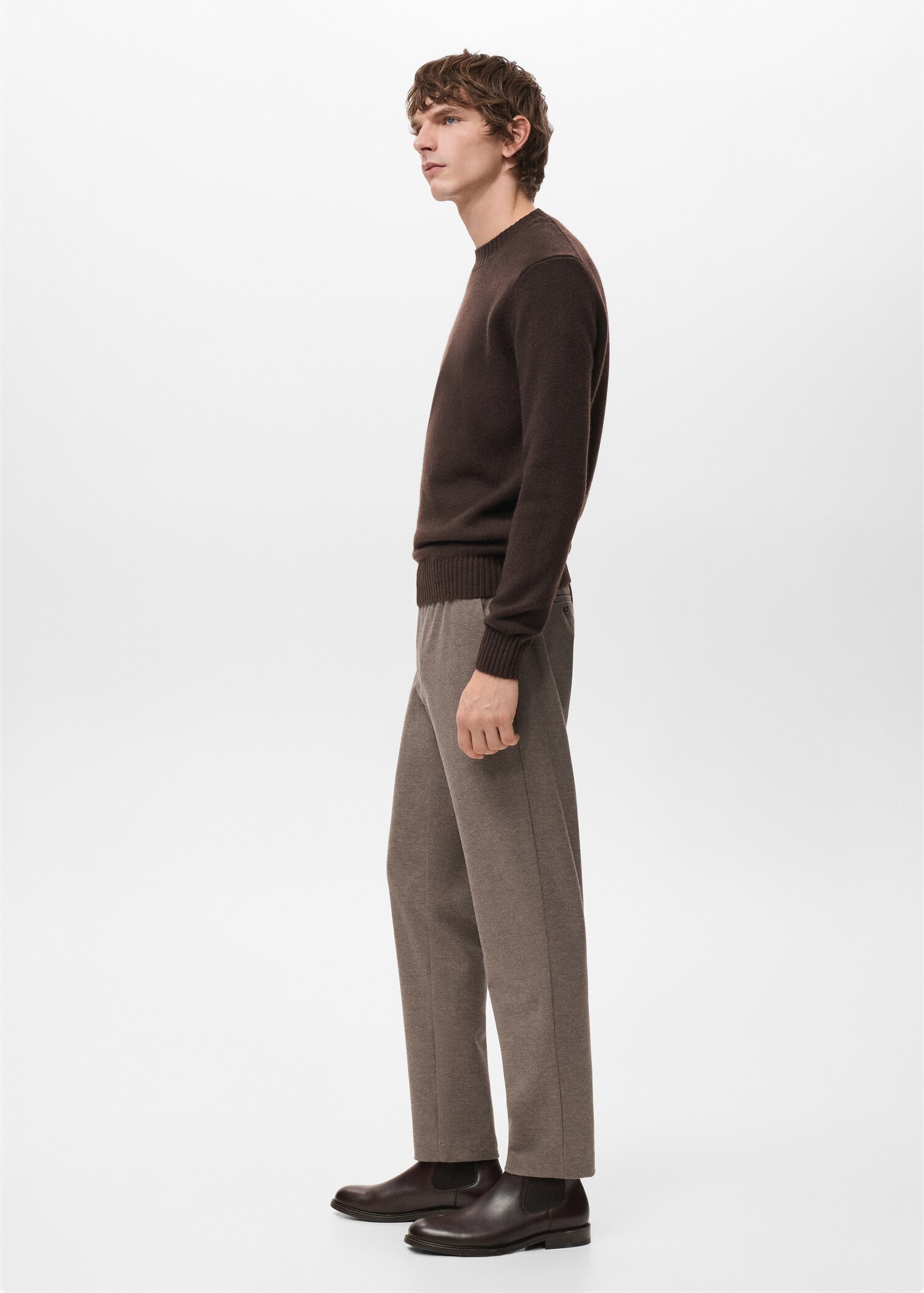 Slim-fit flannel trousers - Details of the article 2