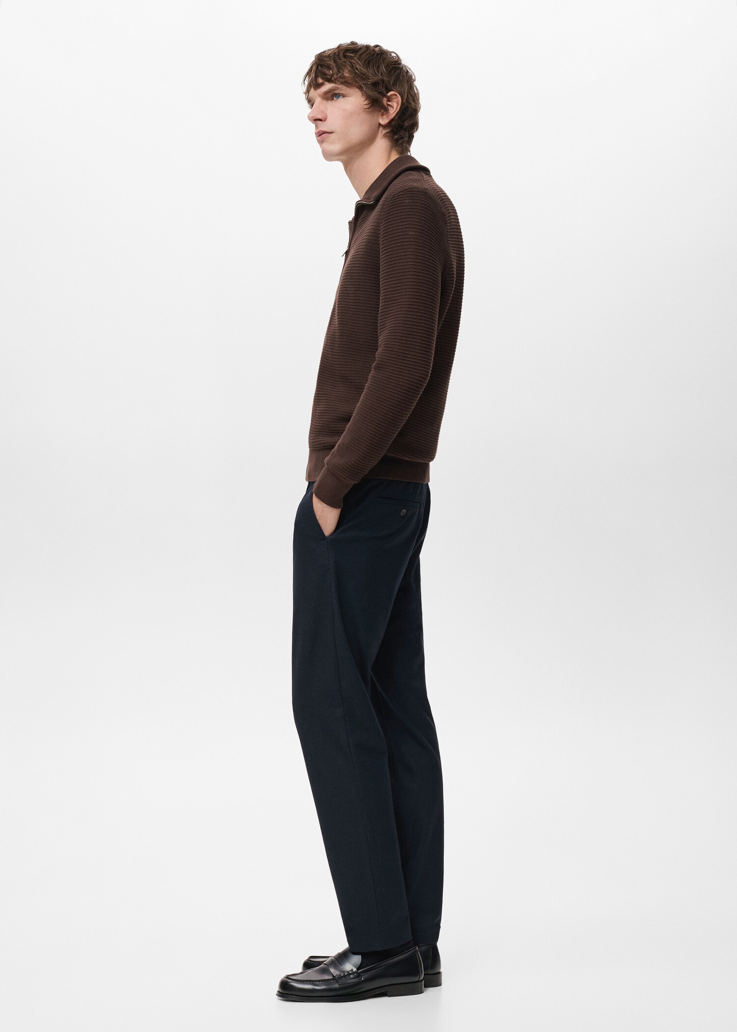 Slim-fit flannel trousers - Details of the article 2