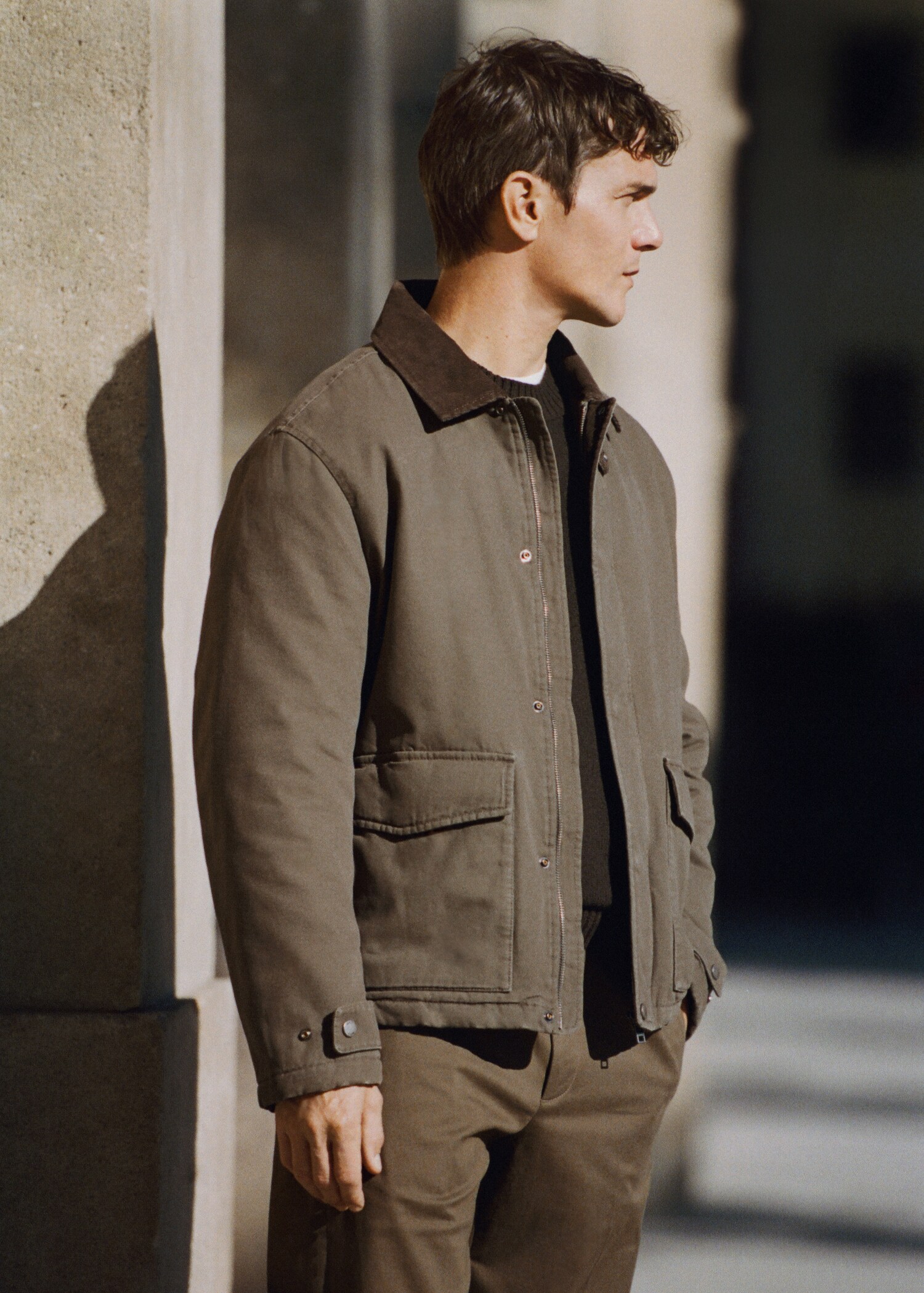 Quilted jacket with corduroy collar - Details of the article 3