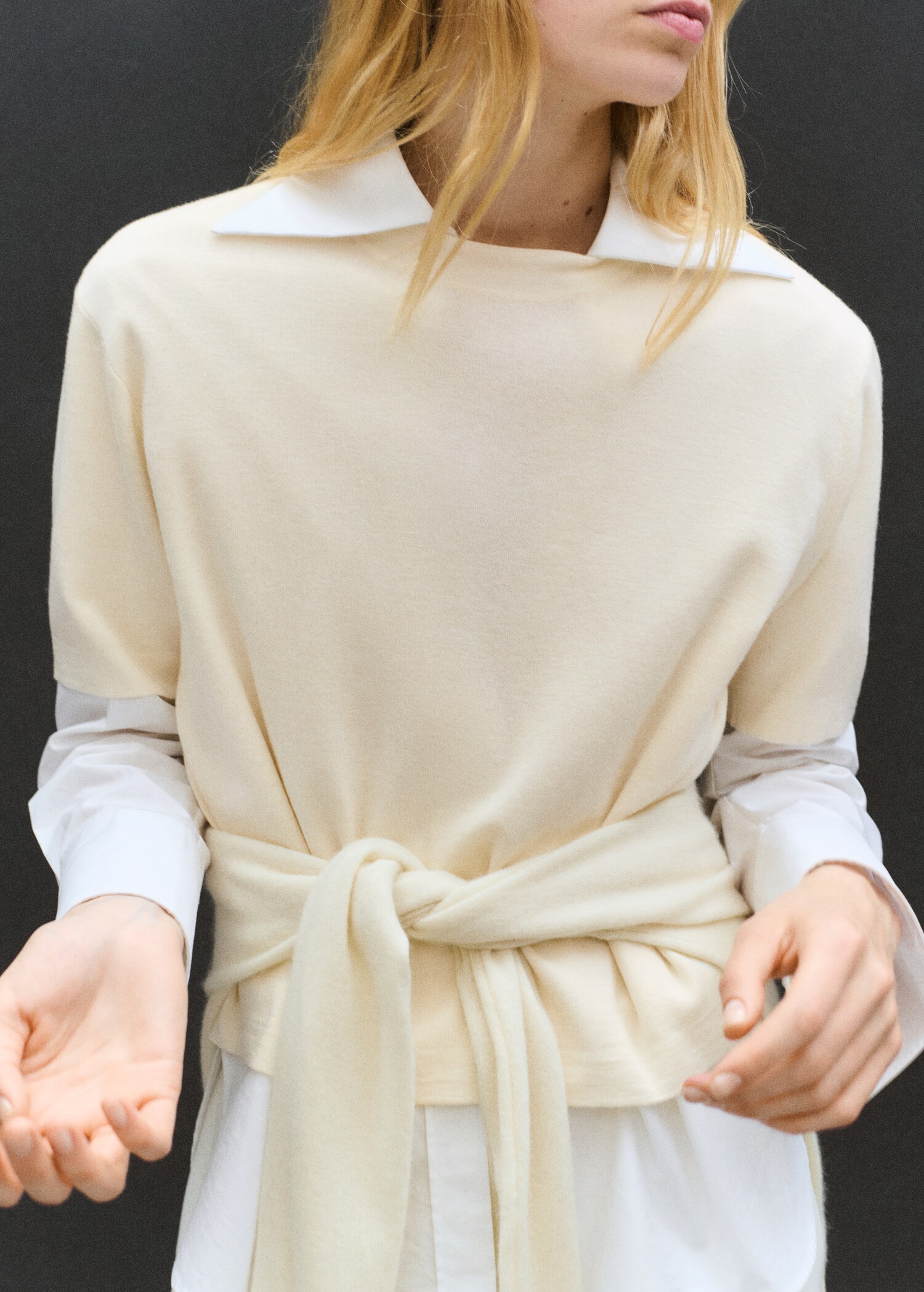 سترة صوفية بأكمام قصيرة - تفاصيل المنتج 6