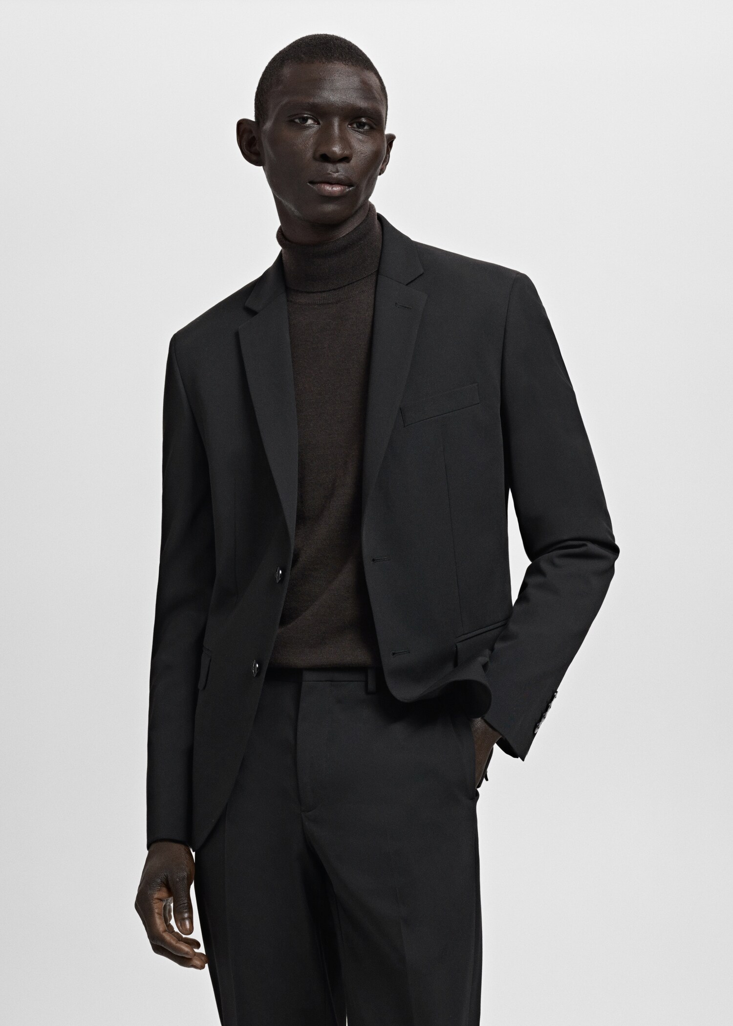 Super slim-fit suit jacket in stretch fabric - Medium plane