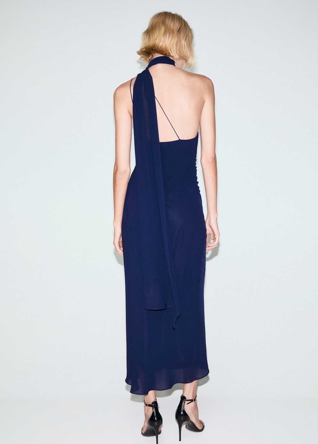 Asymmetrical dress with scarf - image 3