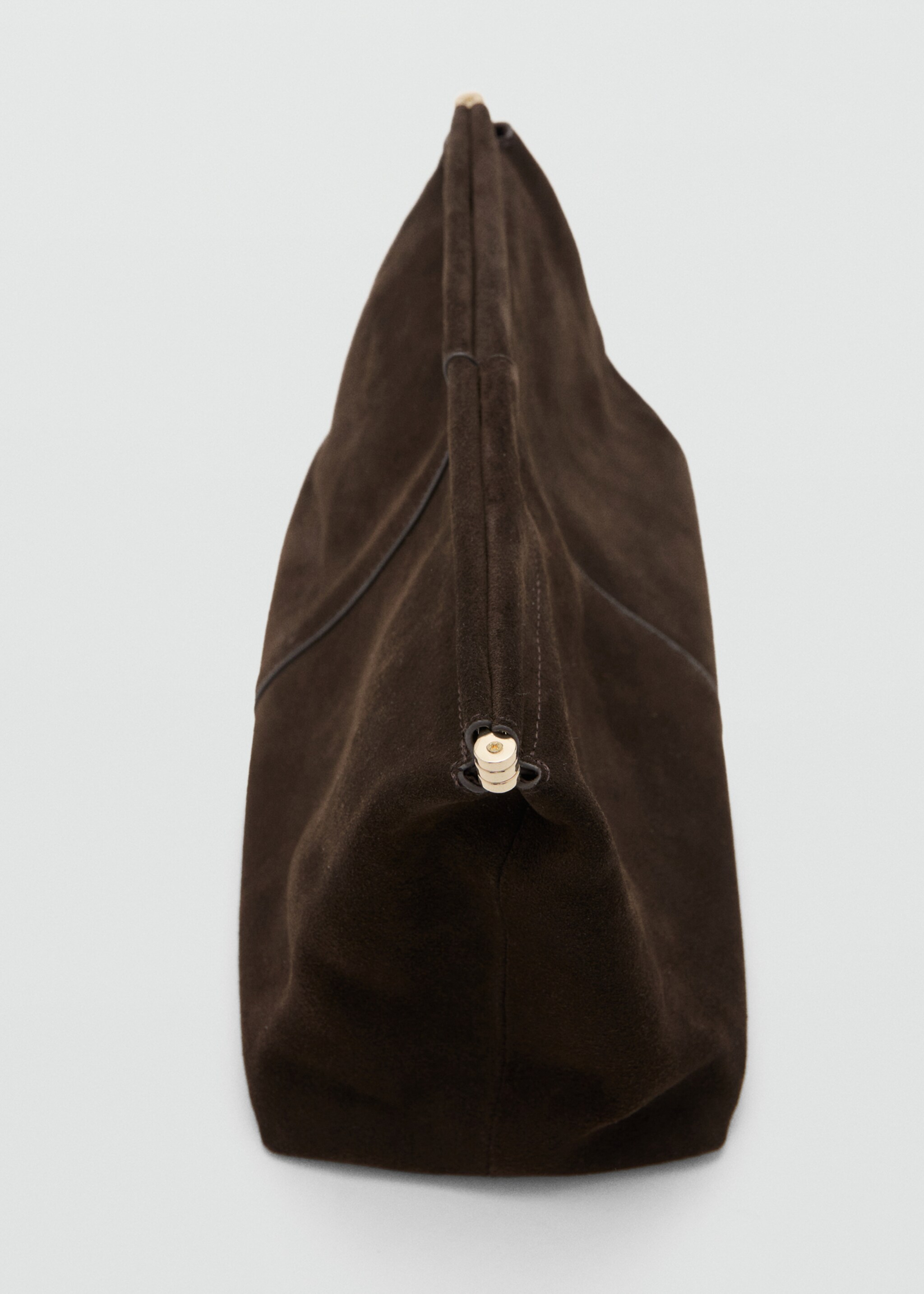 Sac à main en cuir sergé - Détail de l'article 2, Chocolat. Ref: 27051200-00.