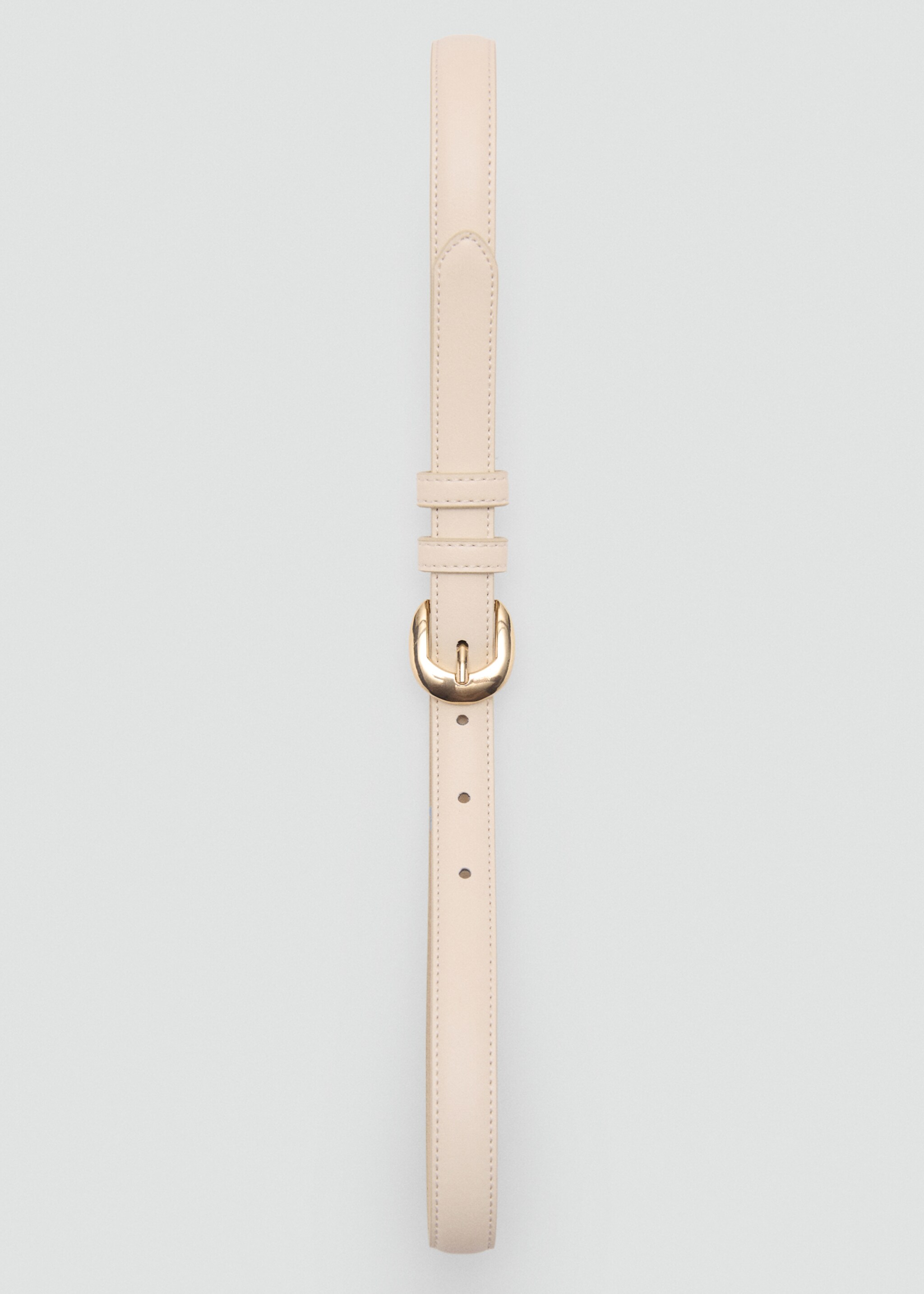 Buckle skinny belt - Details of the article 2, Ecru. Ref: 27051201-00.