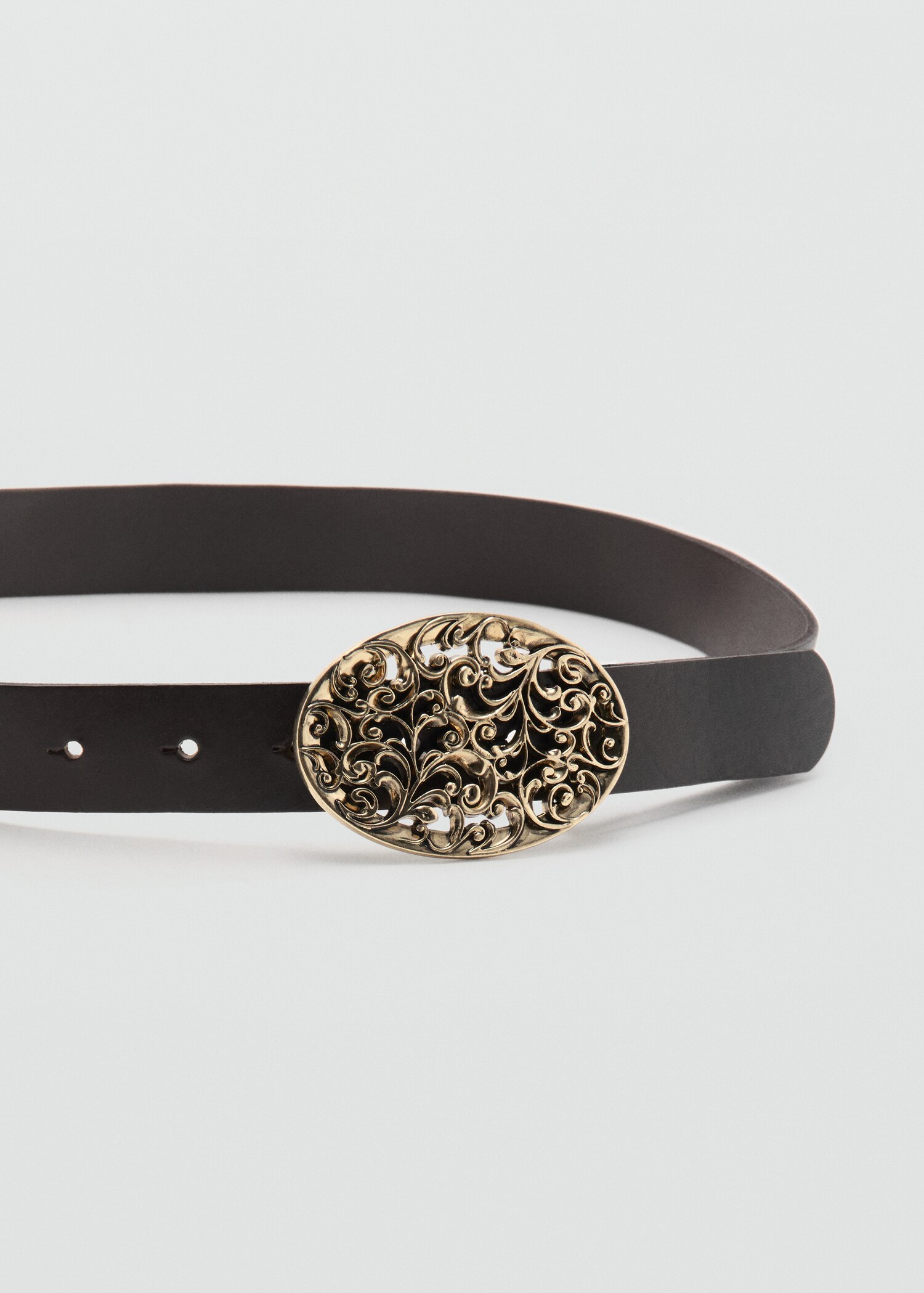 Engraved buckle leather belt - Details of the article 1