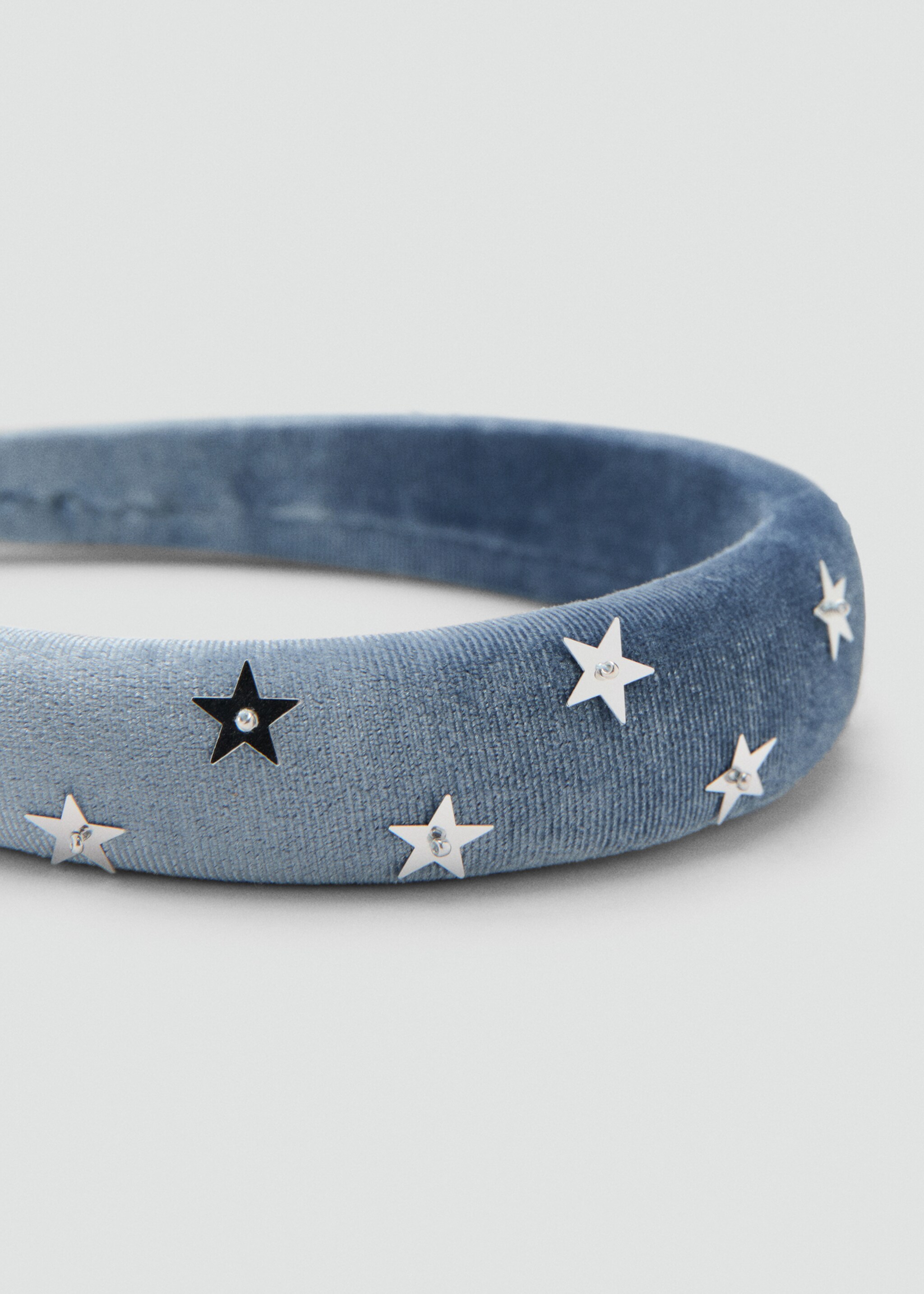 Velvet stars headband - Medium plane, Sky Blue. Ref: 27051209-00.