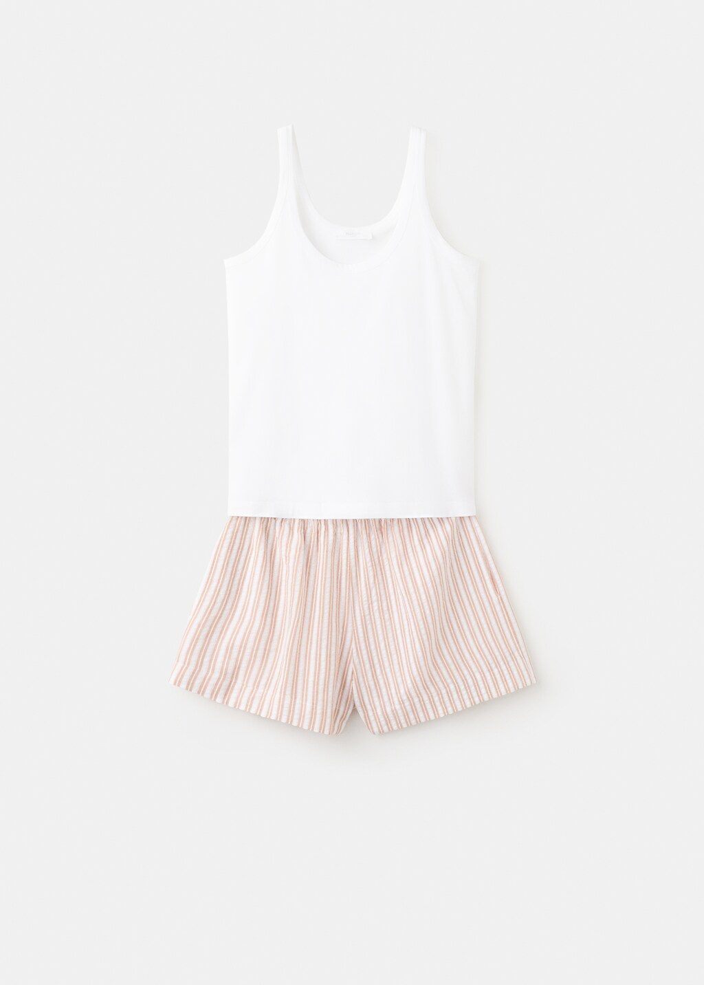 Two-piece cotton striped pyjamas with straps - image 4