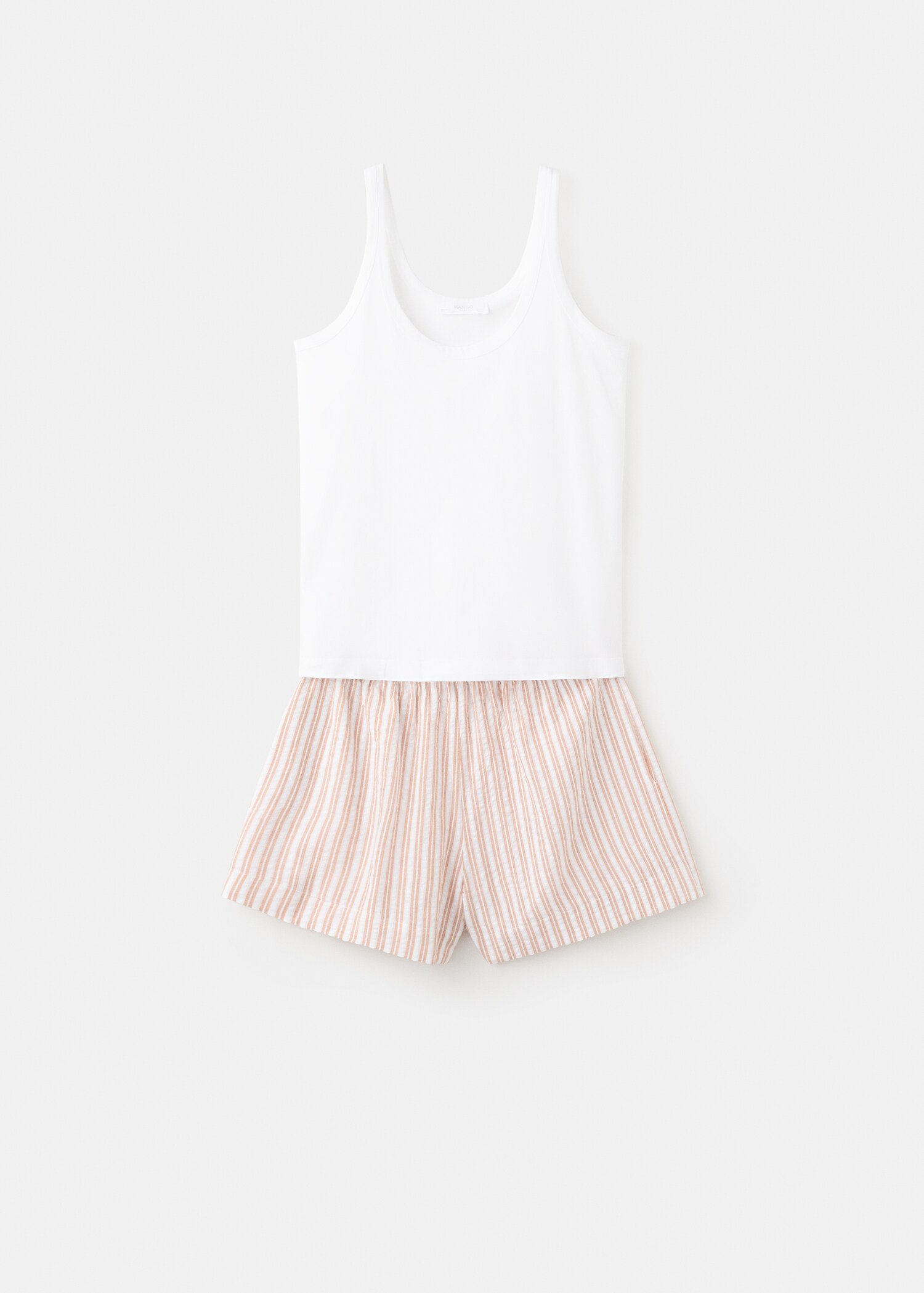 Two-piece cotton striped pyjamas with straps - Article without model
