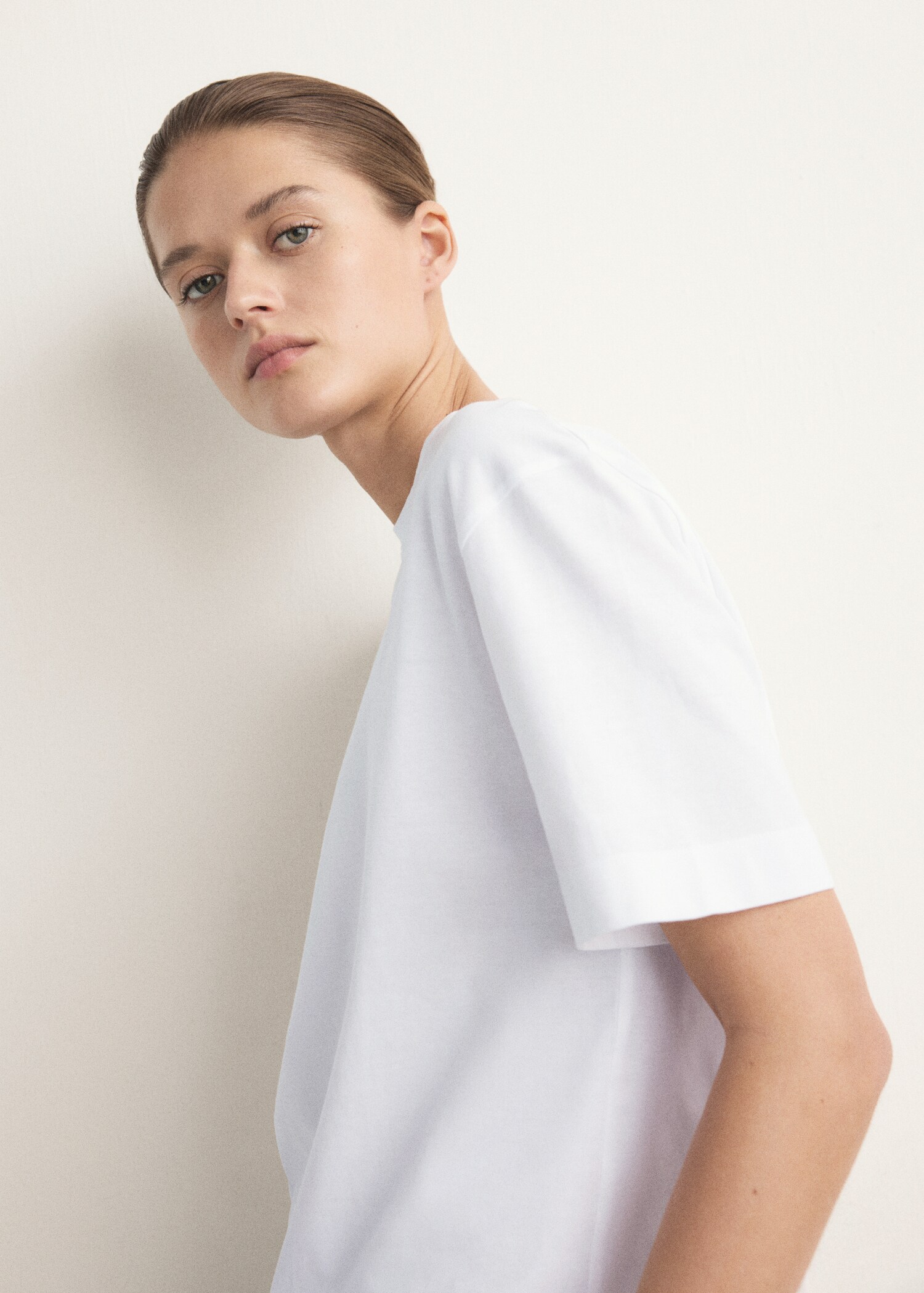 Pijama dos piezas raya algodón manga corta - Plano medio