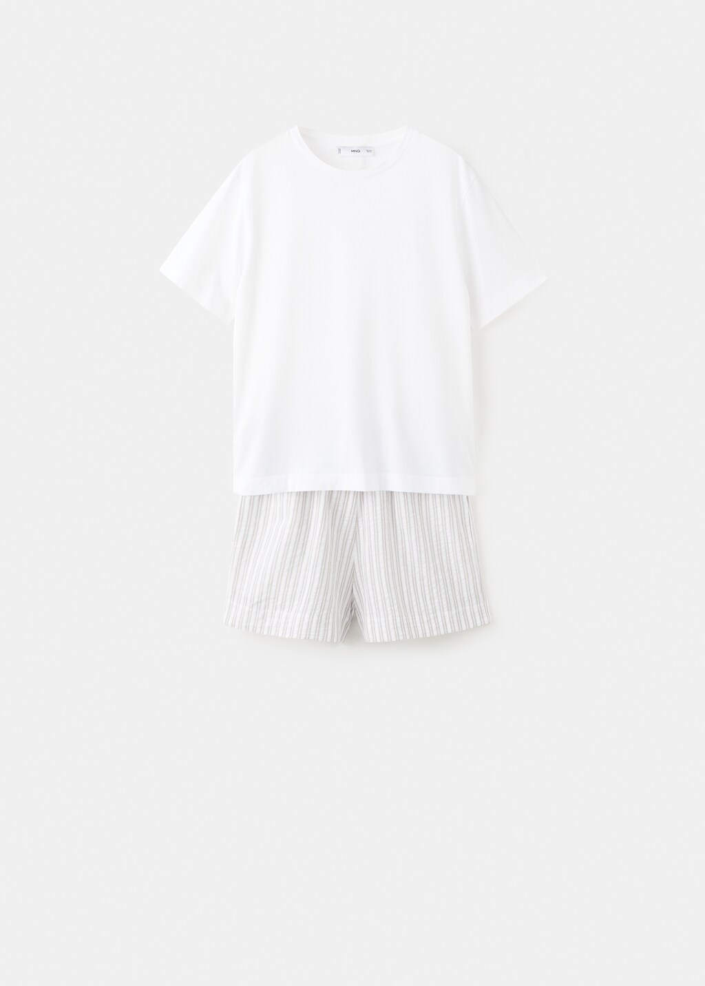 Two-piece short-sleeved cotton striped pyjamas - image 4