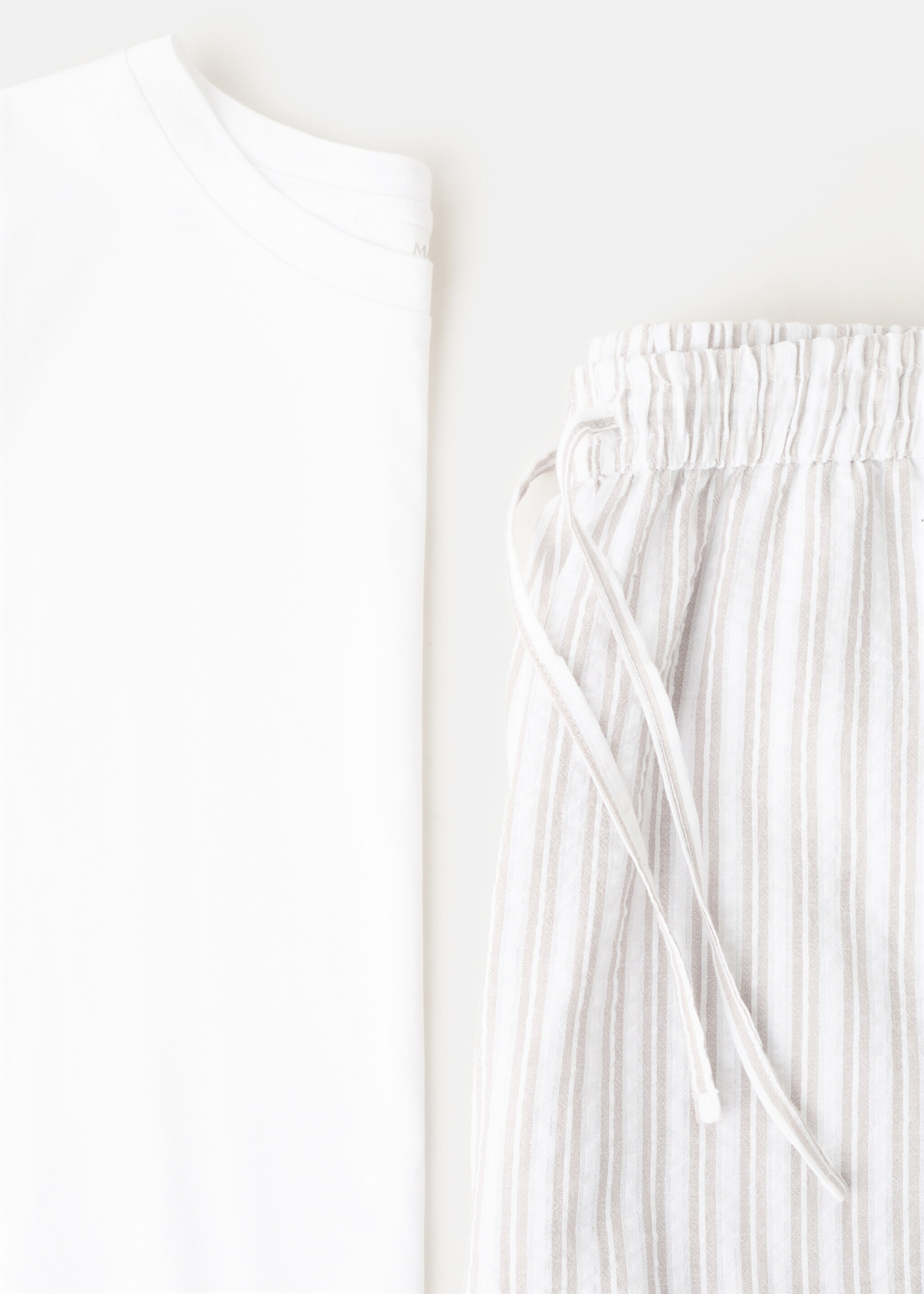 Pijama dos piezas raya algodón manga corta - Detalle del artículo 8, Gris. Ref: 27051218-00.