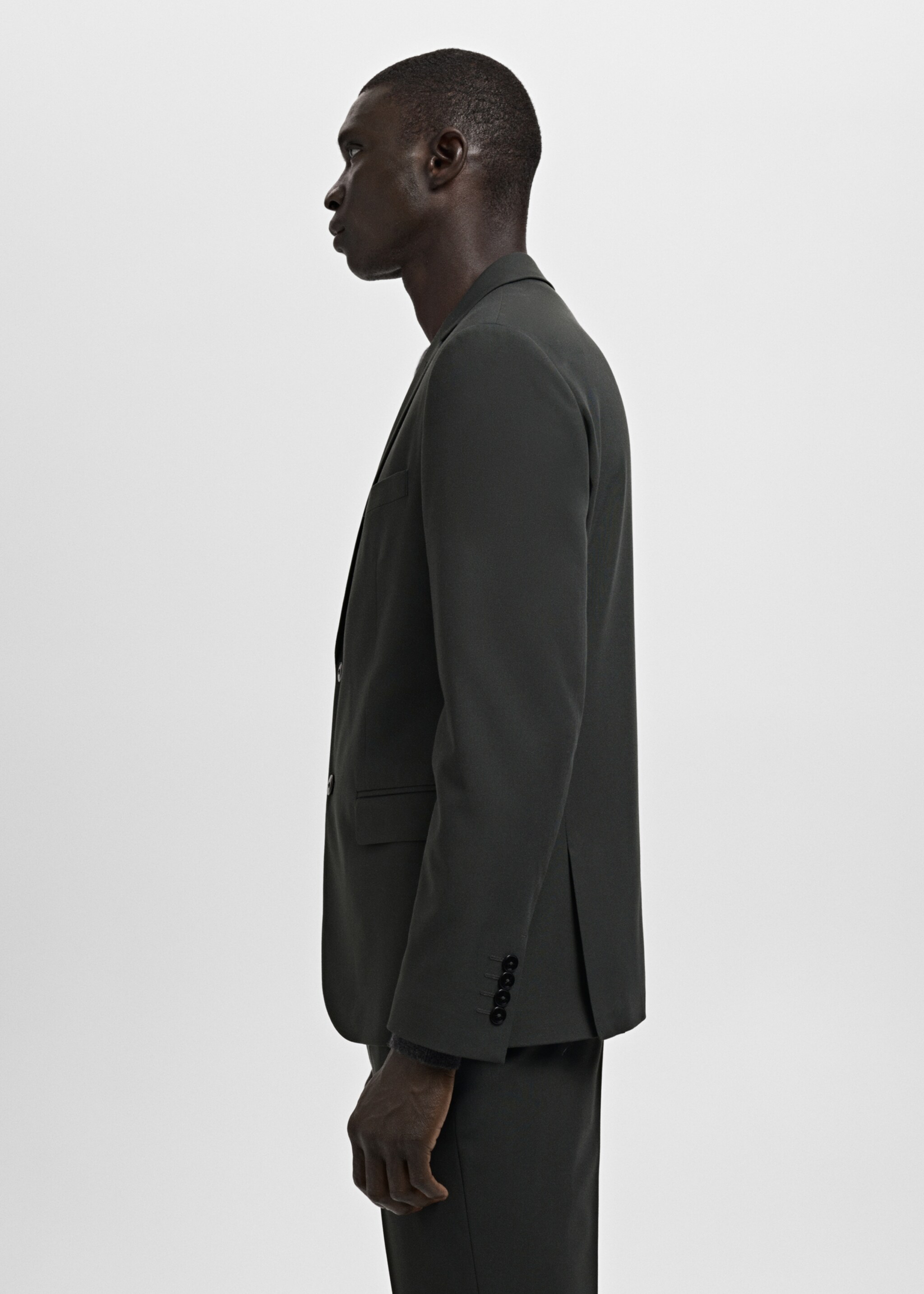 Super slim-fit blazer van stretchstof - Detail van het artikel 2, Groen. Ref: 27051220-00.