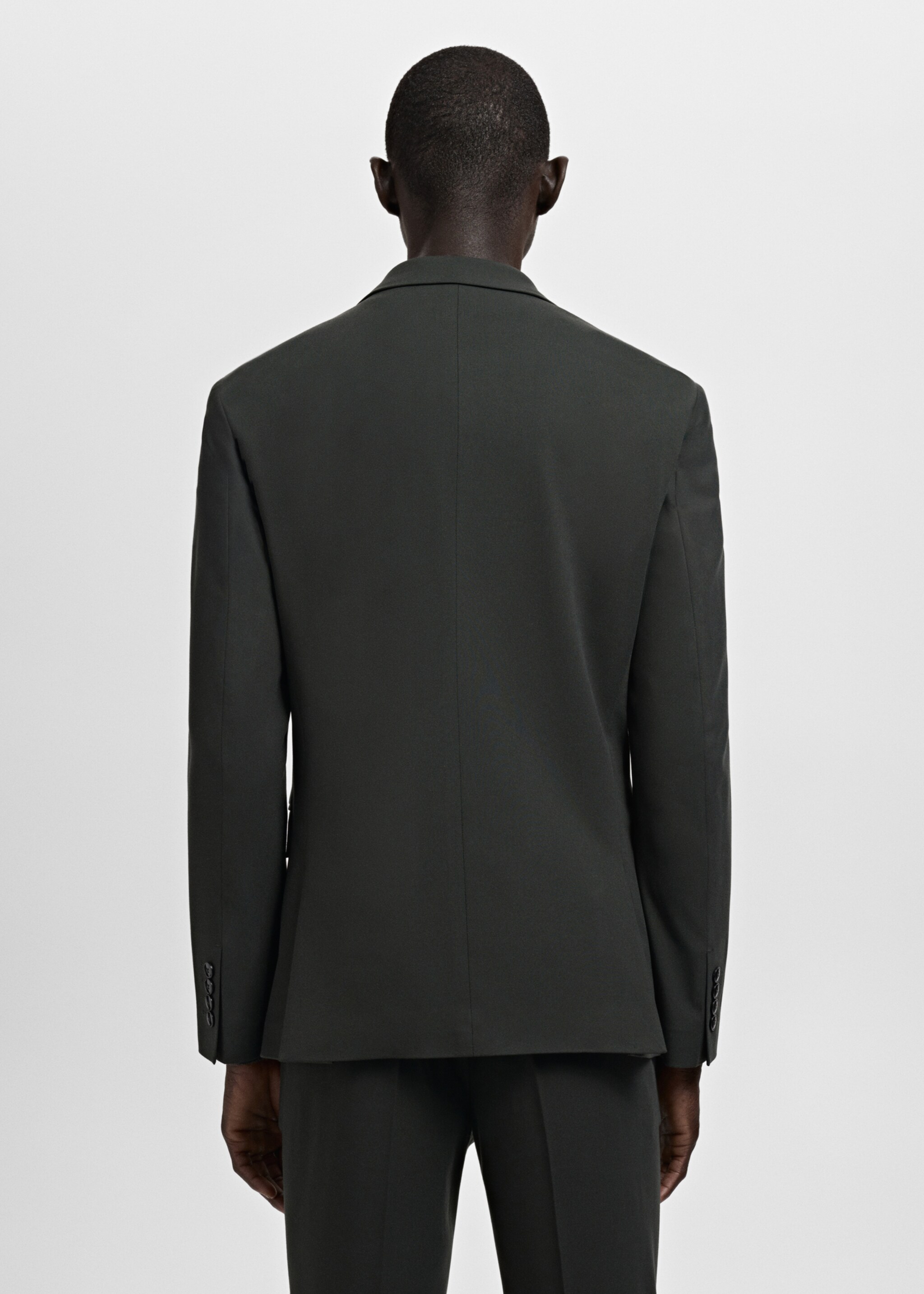 Super slim-fit blazer van stretchstof - Achterkant van het artikel, Groen. Ref: 27051220-00.