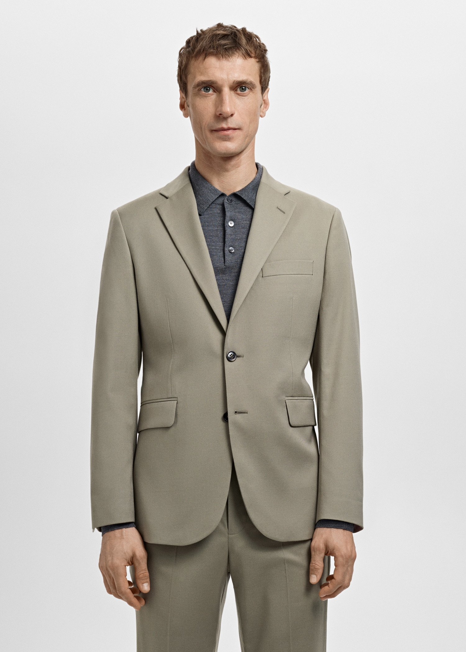 Milan slim-fit suit jacket - Medium plane