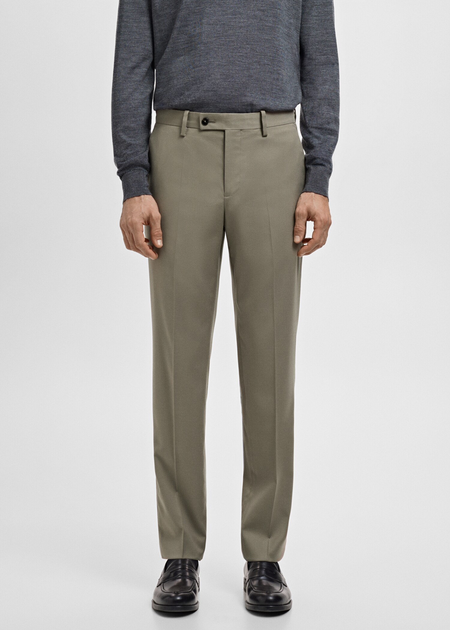 Milan slim-fit suit trousers - Medium plane