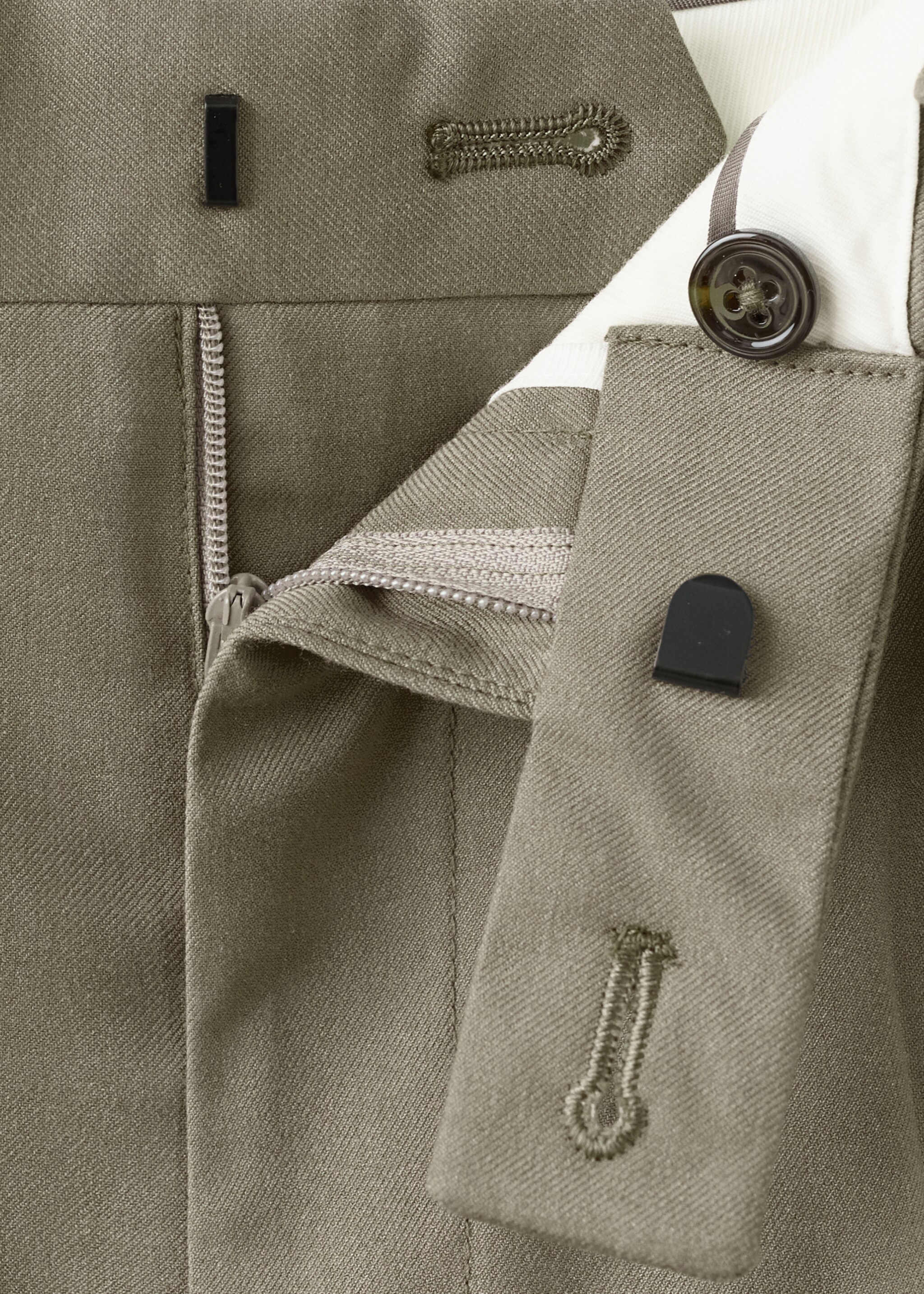 Milan slim-fit suit trousers - Details of the article 8, Mink Grey. Ref: 27051224-00.