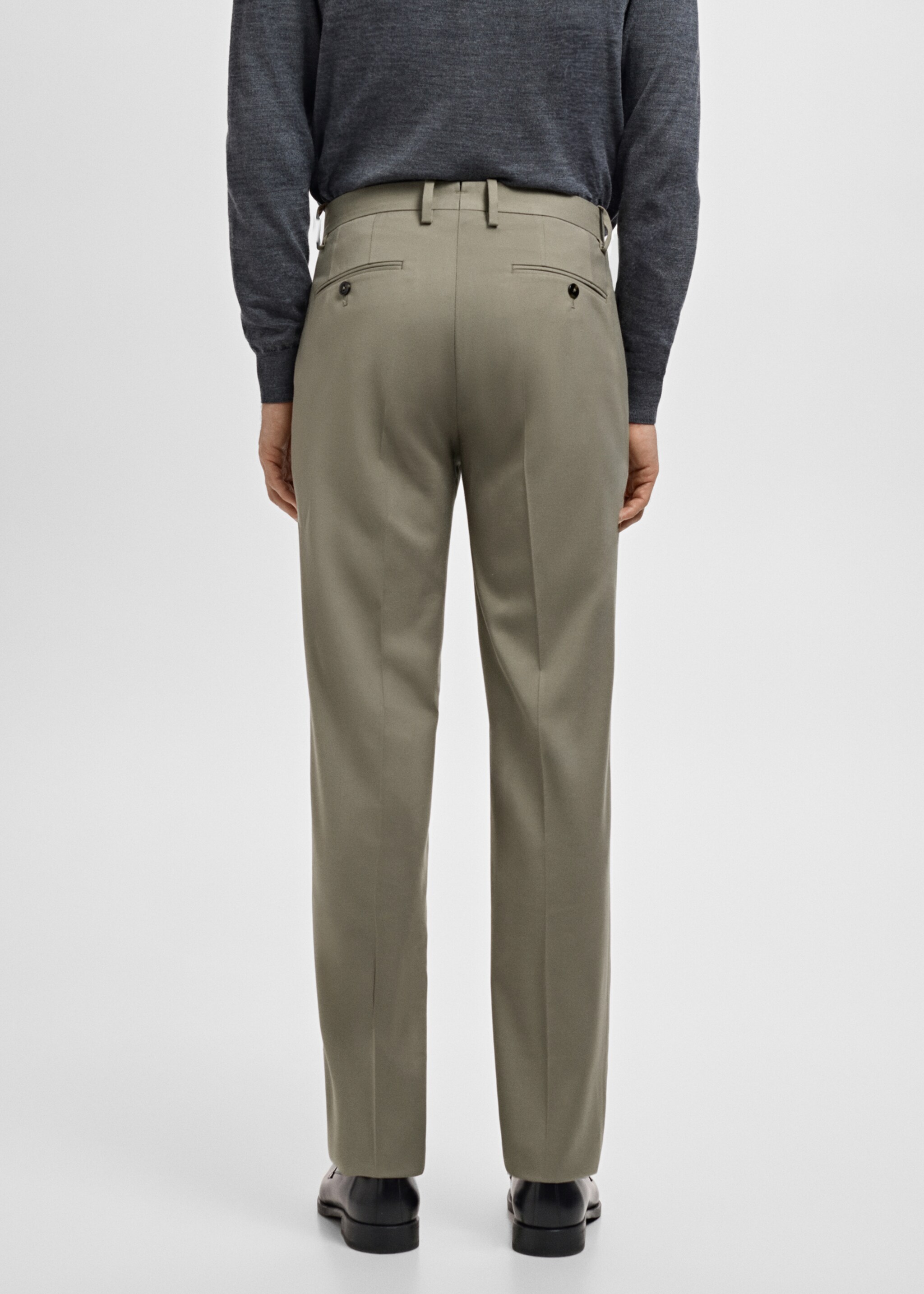 Milan slim-fit suit trousers - Reverse of the article, Mink Grey. Ref: 27051224-00.