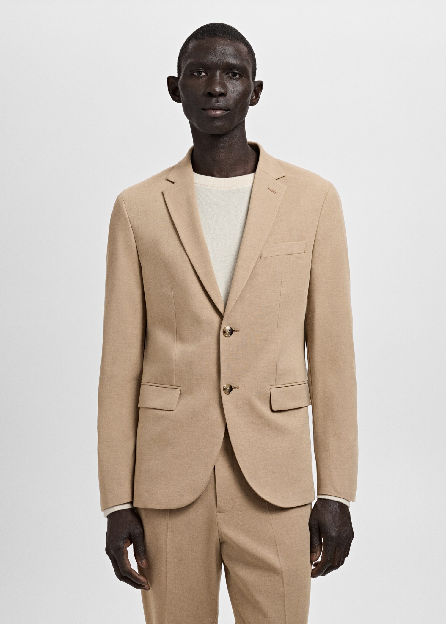 Super slim-fit suit jacket in stretch fabric - Medium plane