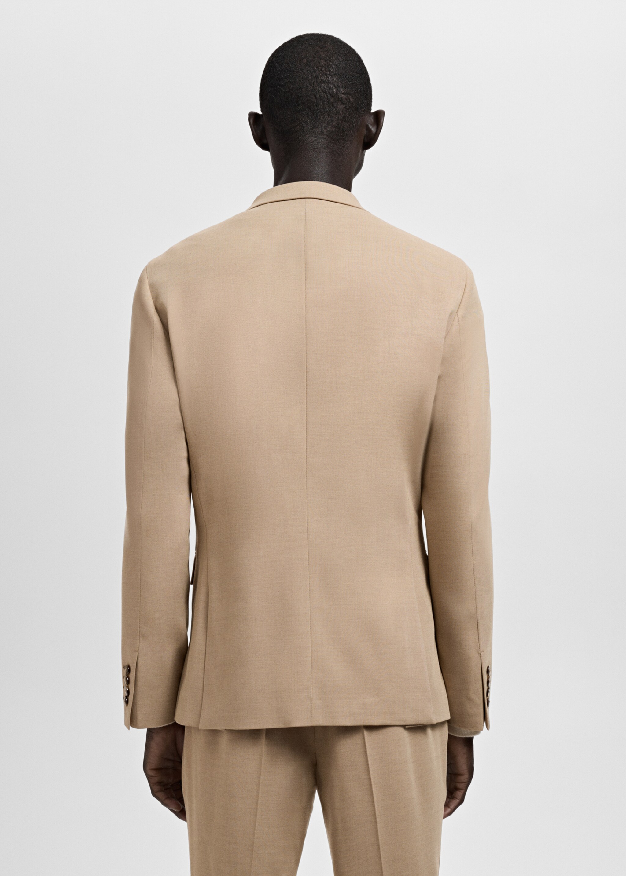 Super slim-fit suit jacket in stretch fabric - Reverse of the article, Beige. Ref: 27051225-00.