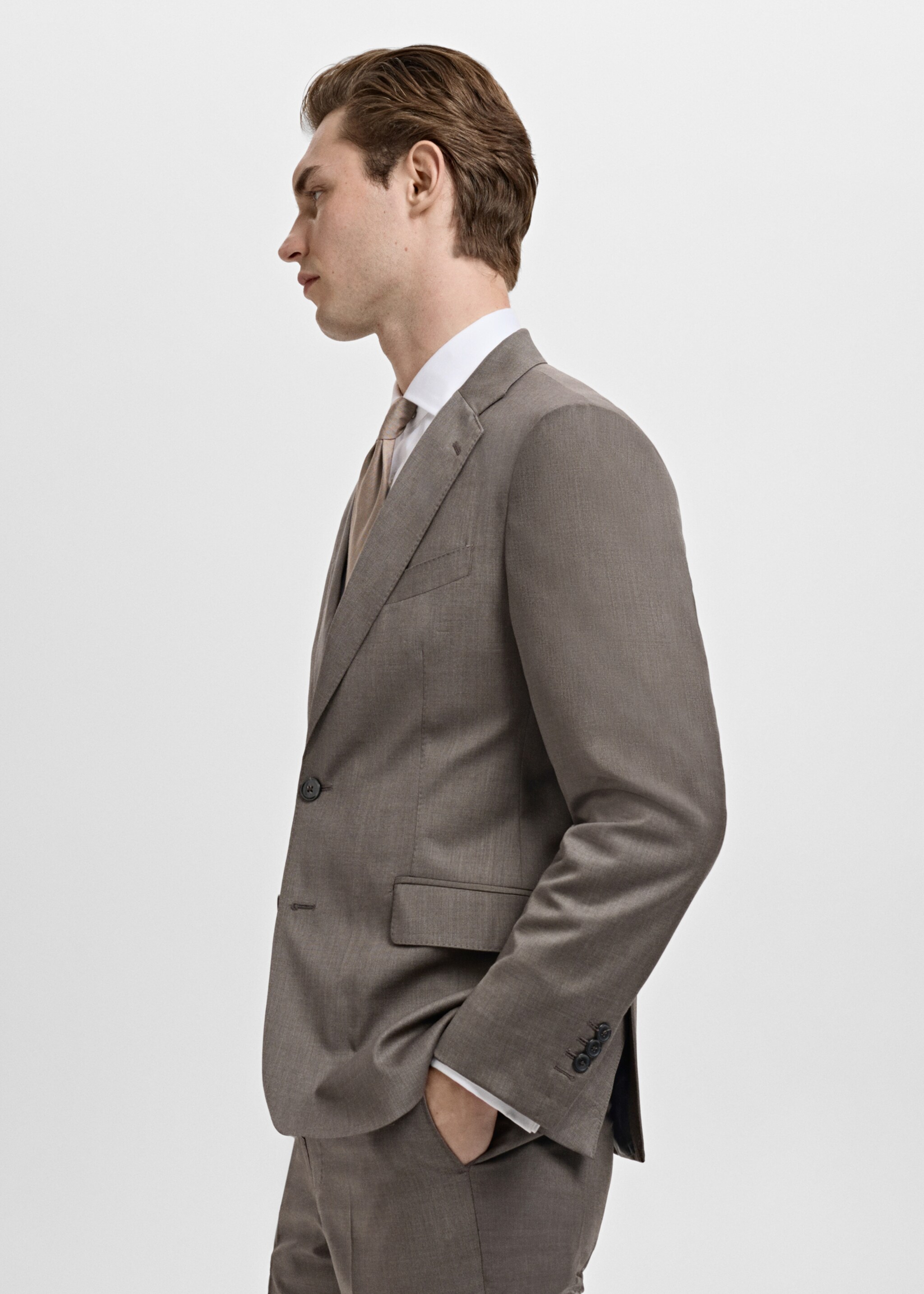 Veste costume Venecia 100 % laine vierge - Détail de l'article 2, Marron moyen. Ref: 27051226-00.