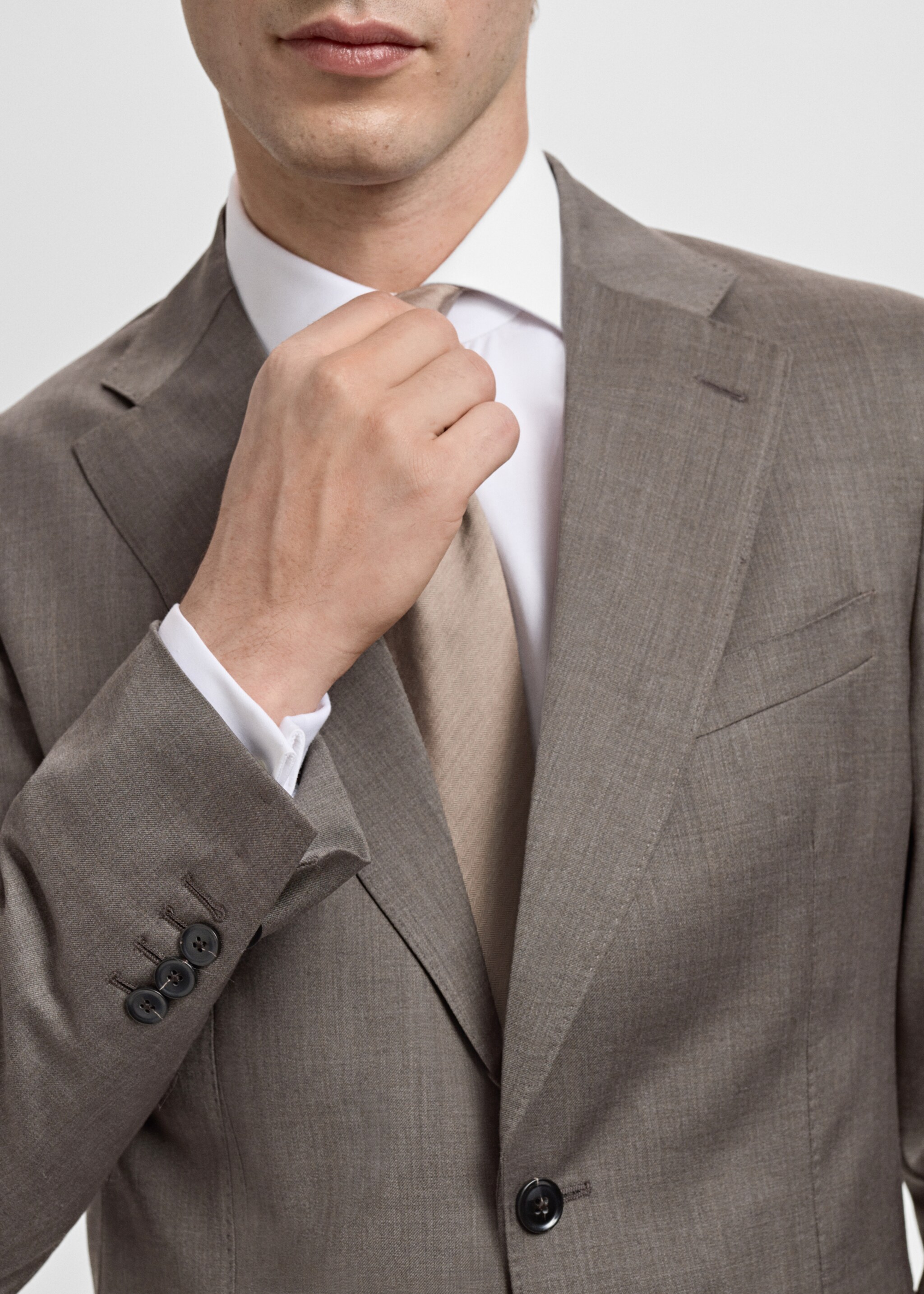 Veste costume Venecia 100 % laine vierge - Détail de l'article 6, Marron moyen. Ref: 27051226-00.