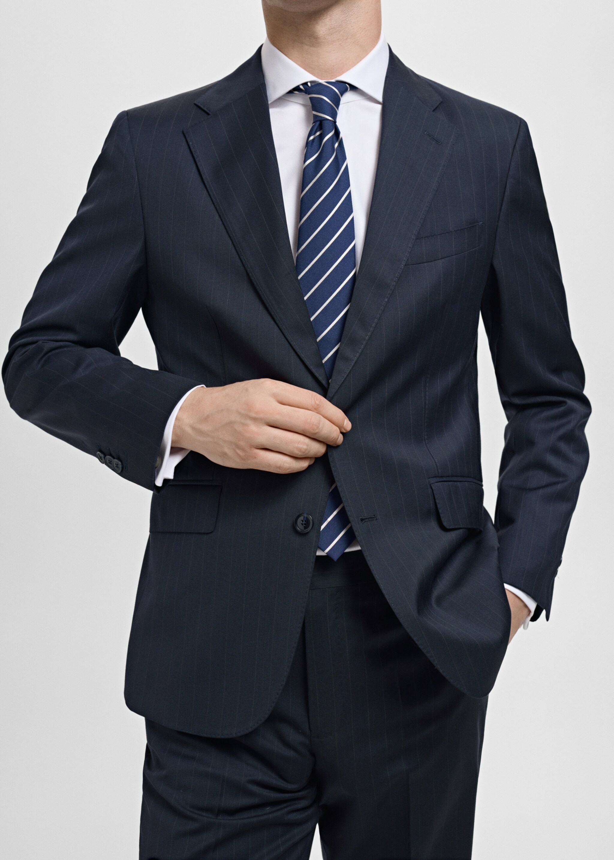 Veste costume Venecia 100 % laine vierge - Détail de l'article 6, Bleu marine. Ref: 27051227-00.