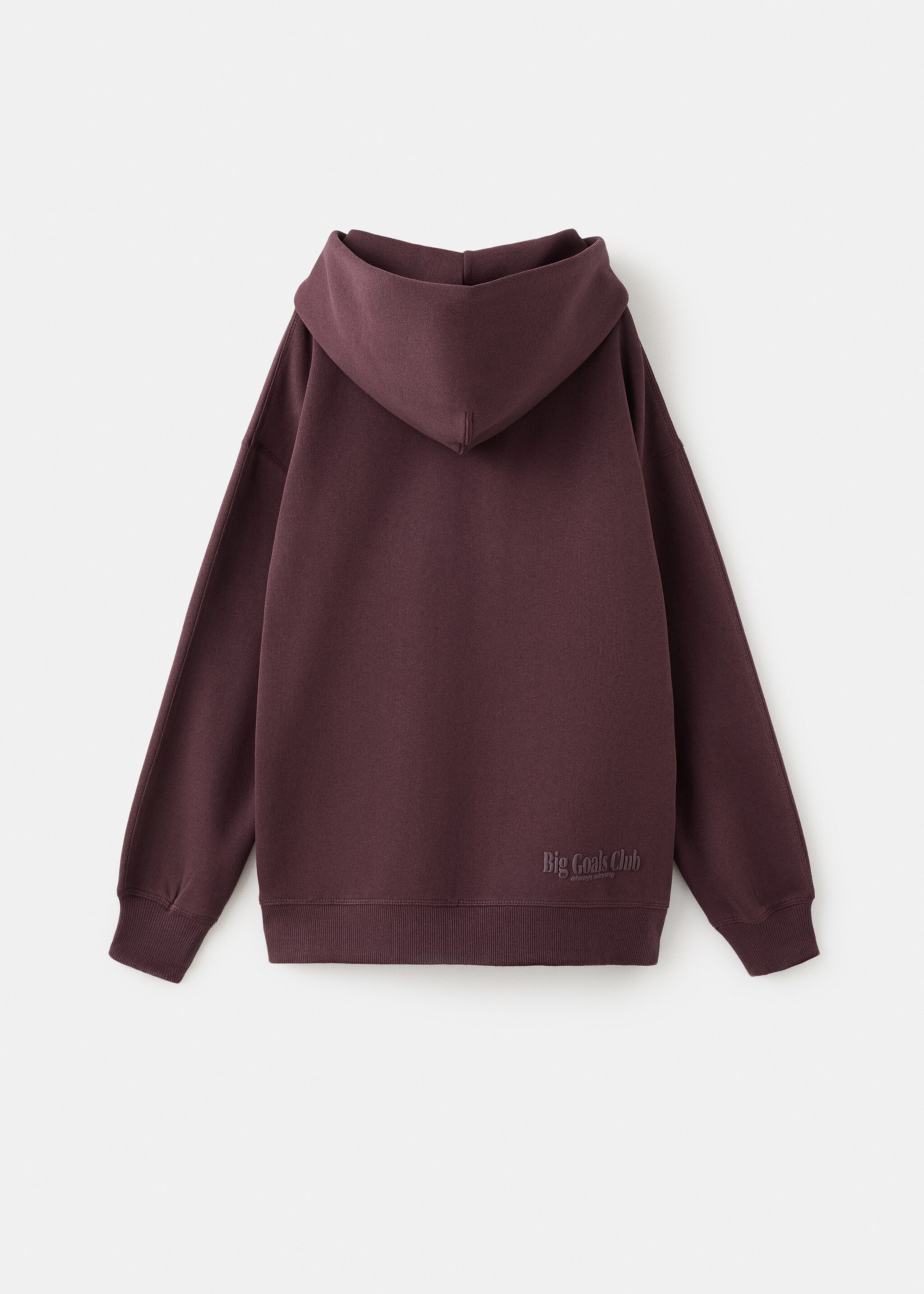 Sweat-shirt imprimé relief - Verso de l’article, Lie de vin. Ref: 27051230-00.