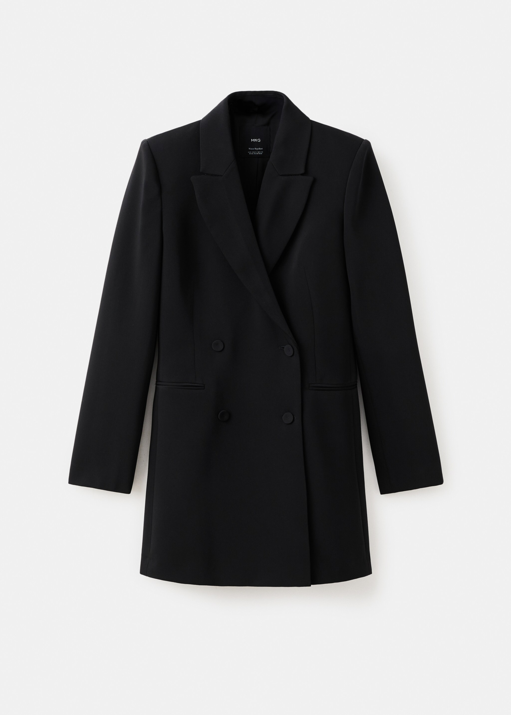 Double-breasted blazer-style dress - Article without model, Black. Ref: 27051231-00.