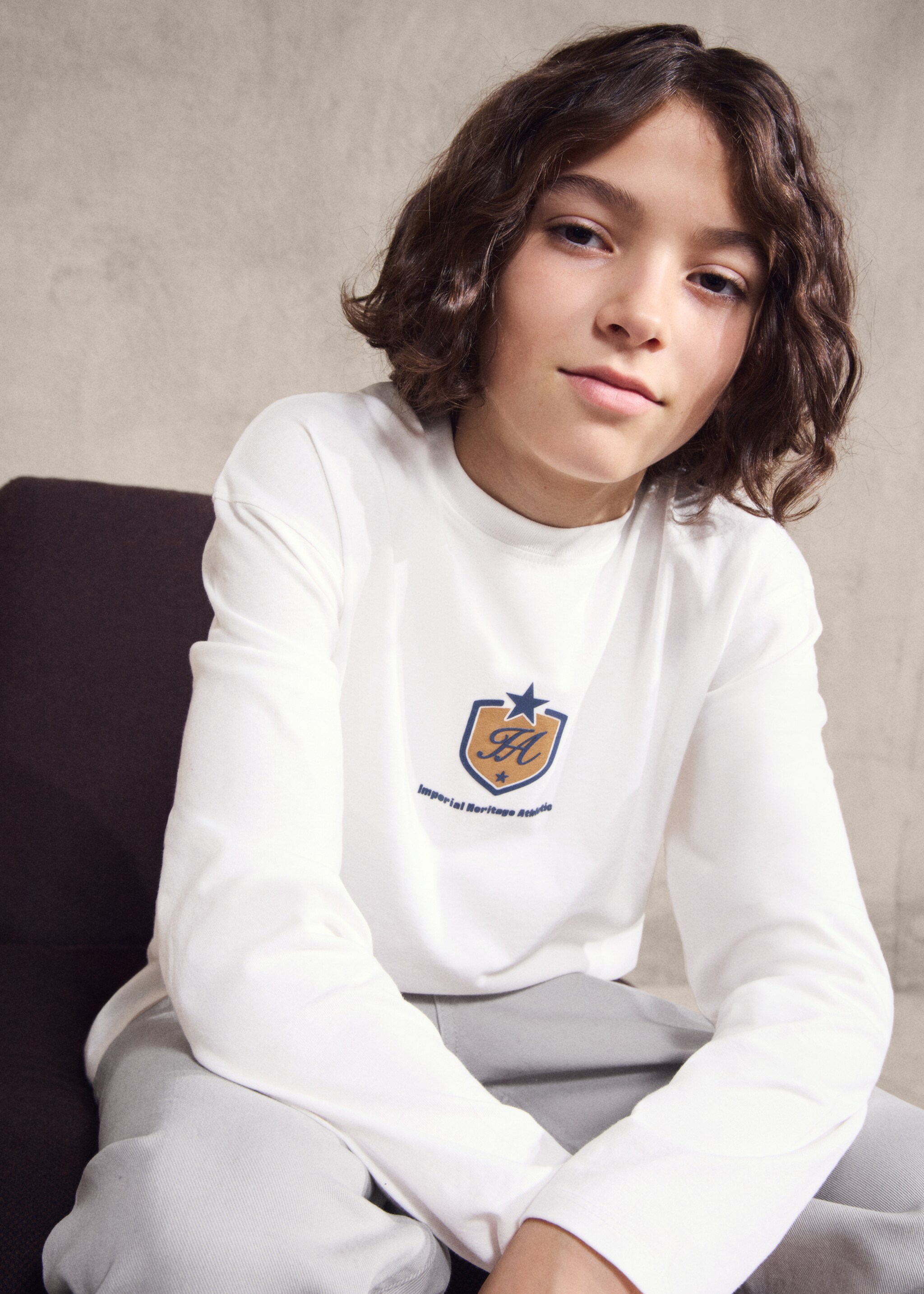 Printed cotton-blend T-shirt - Details of the article 5, Off White. Ref: 27051232-00.