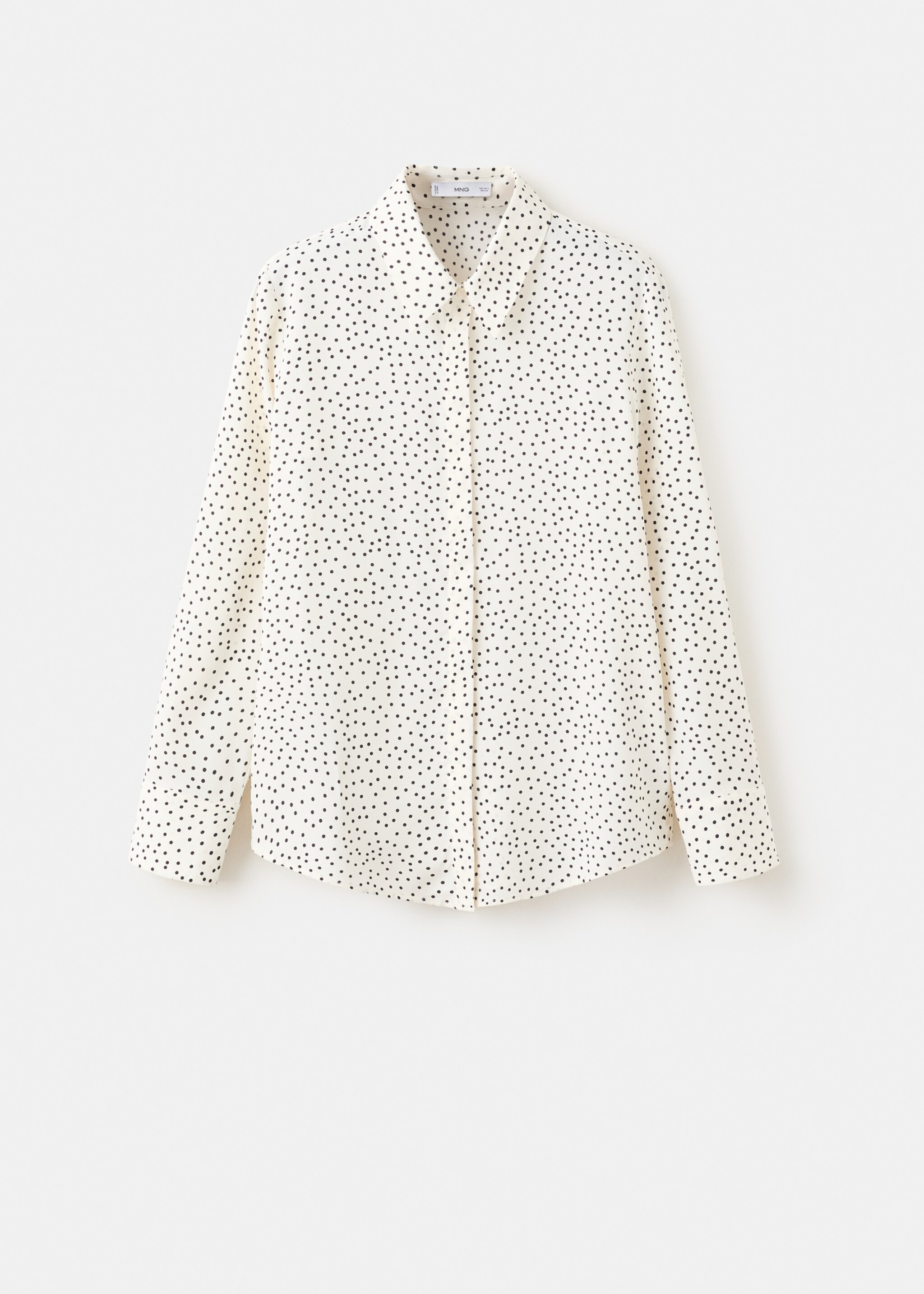 Рубашка прямого кроя с анималистичным принтом - Изделие без модели, Экрю. Ref: 27051236-00.