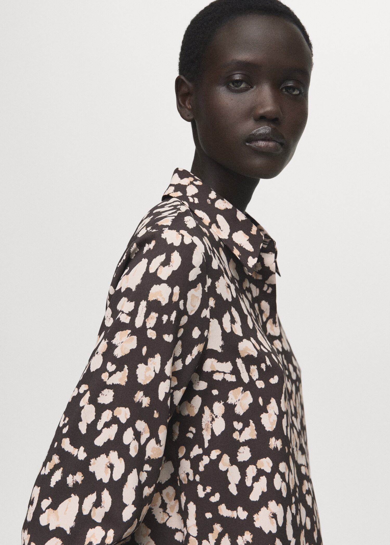 Straight-cut animal-print blouse - Medium plane