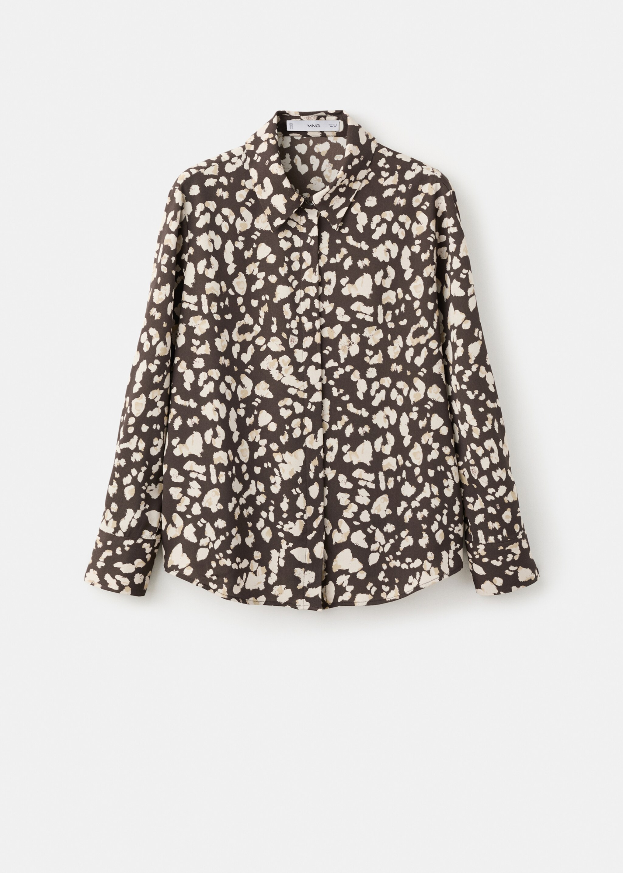 Straight-cut animal-print blouse - Article without model, Brown. Ref: 27051236-00.