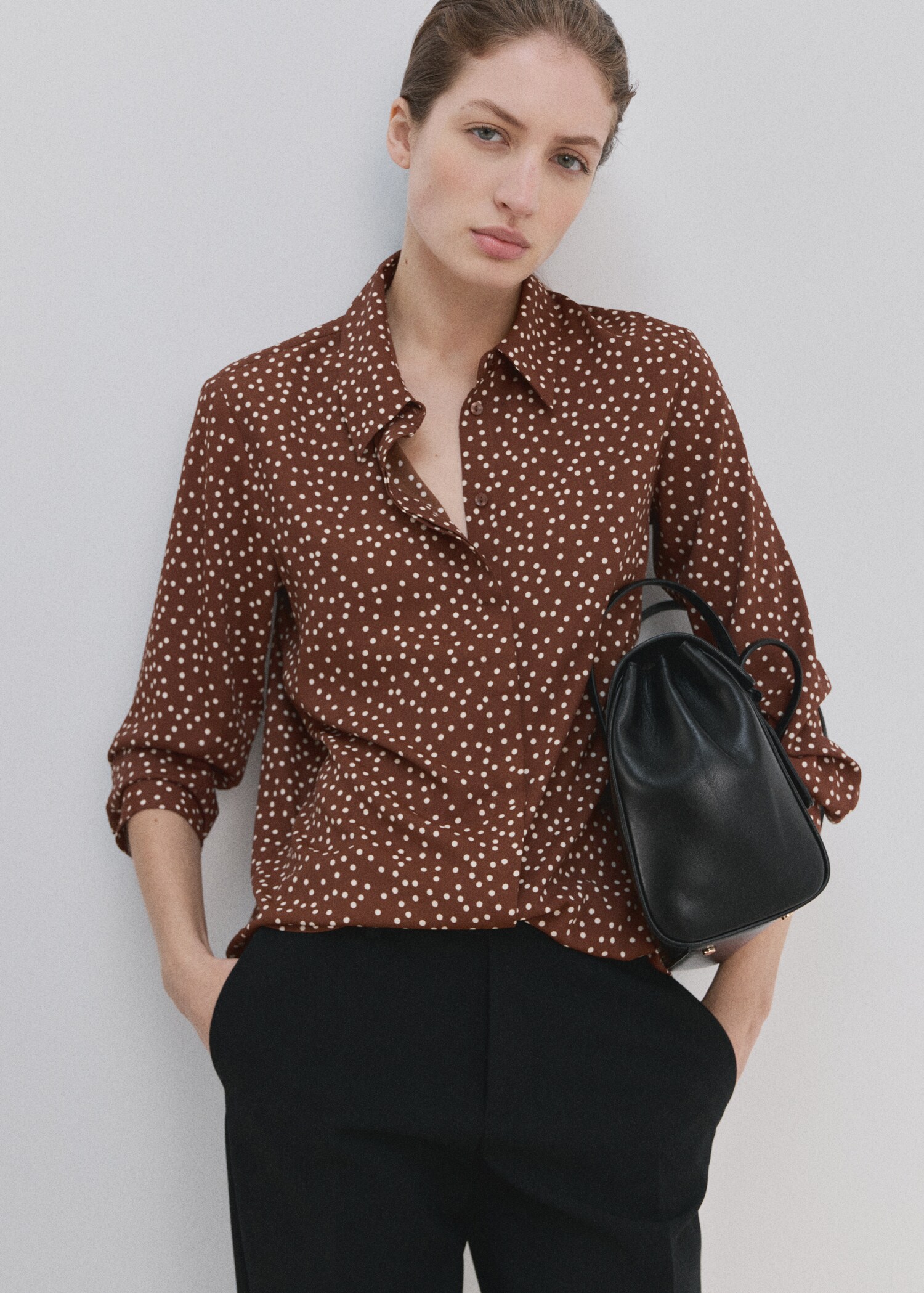 Straight-cut animal-print blouse - Medium plane