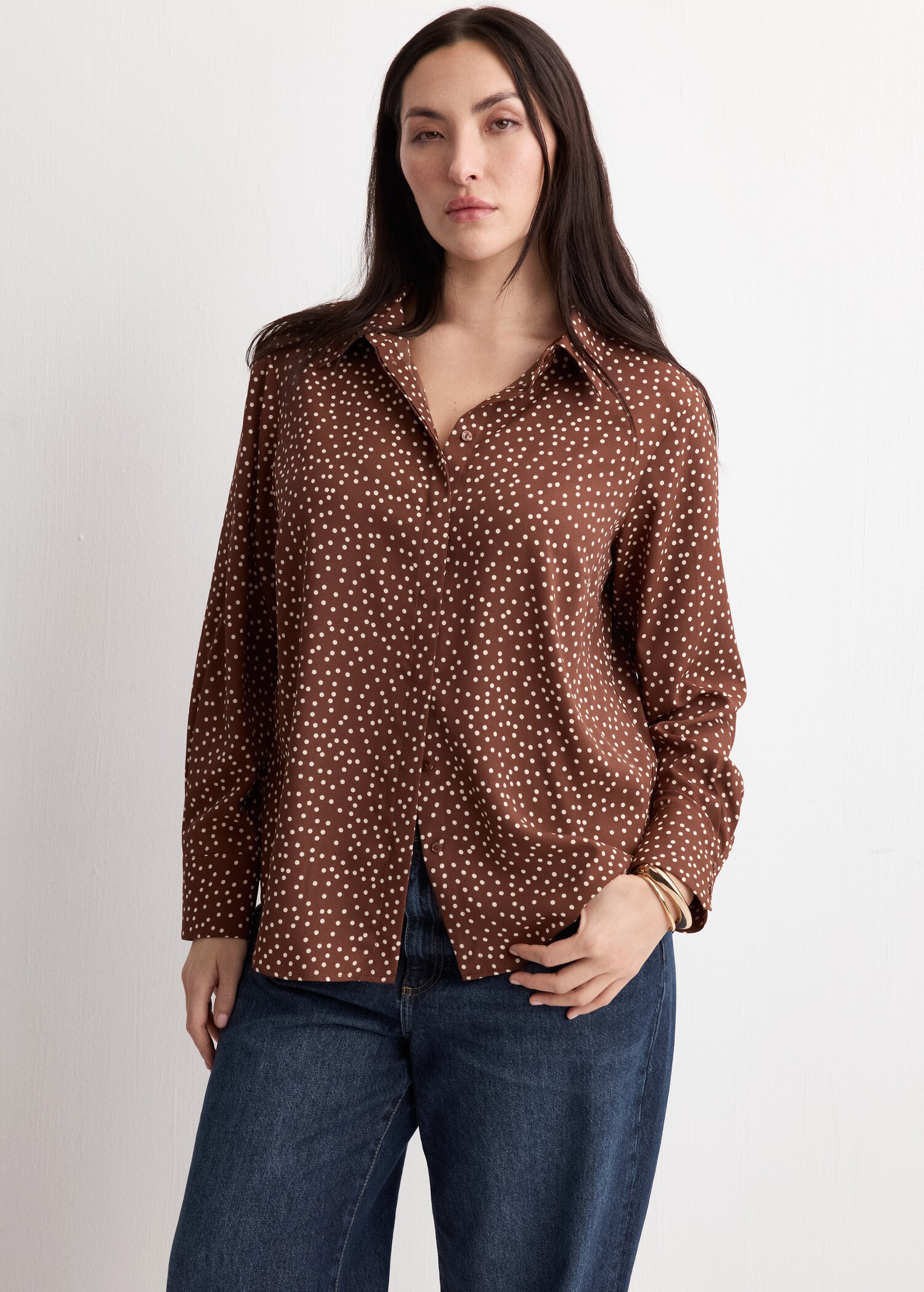 Straight-cut animal-print blouse - Details of the article 5