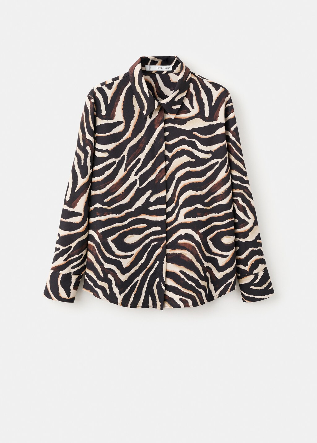 Straight-cut animal-print blouse